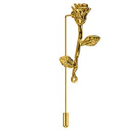 Gold-Tone Rose Lapel Pin