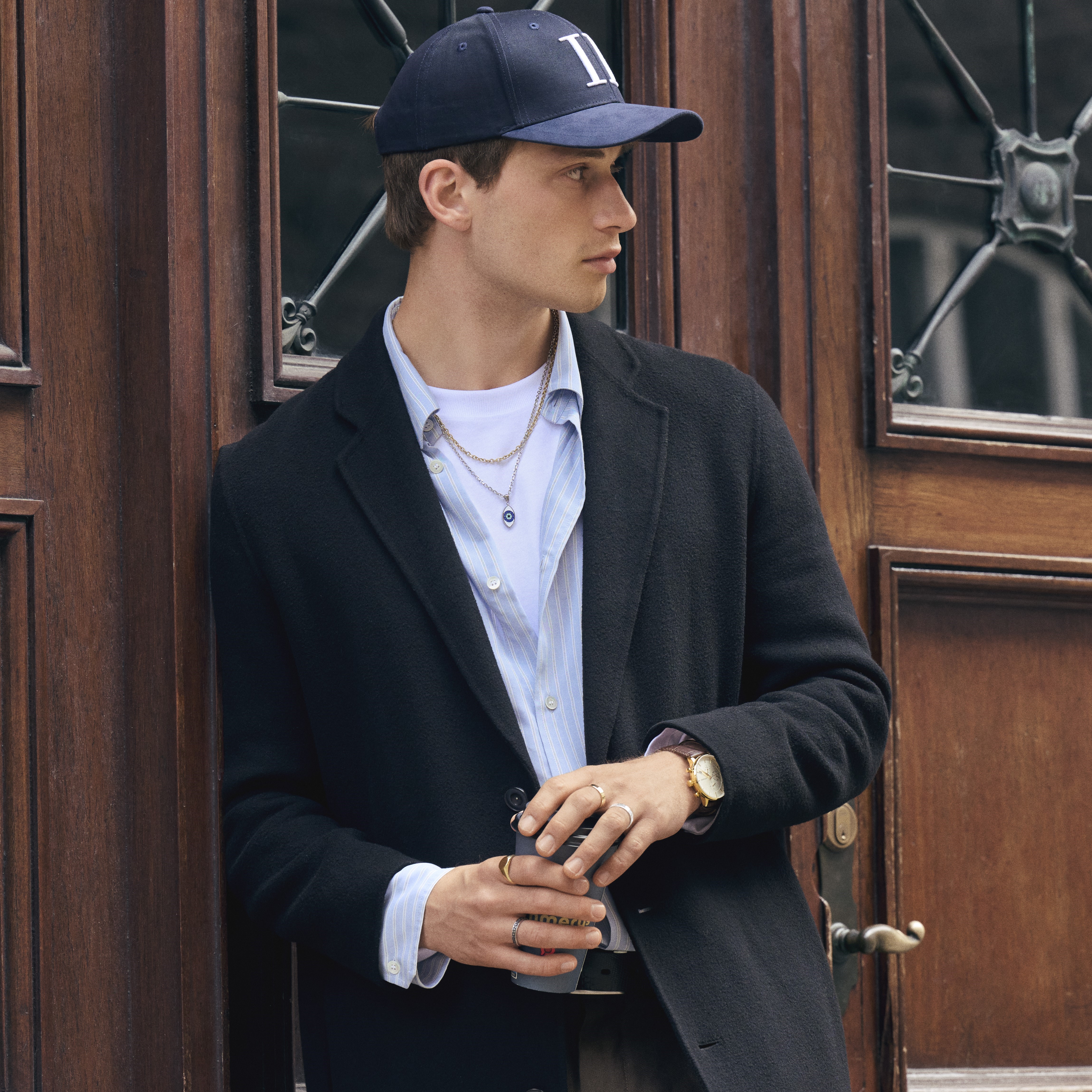 Les Deux | Cappello da baseball II in pelle scamosciata blu navy - 8