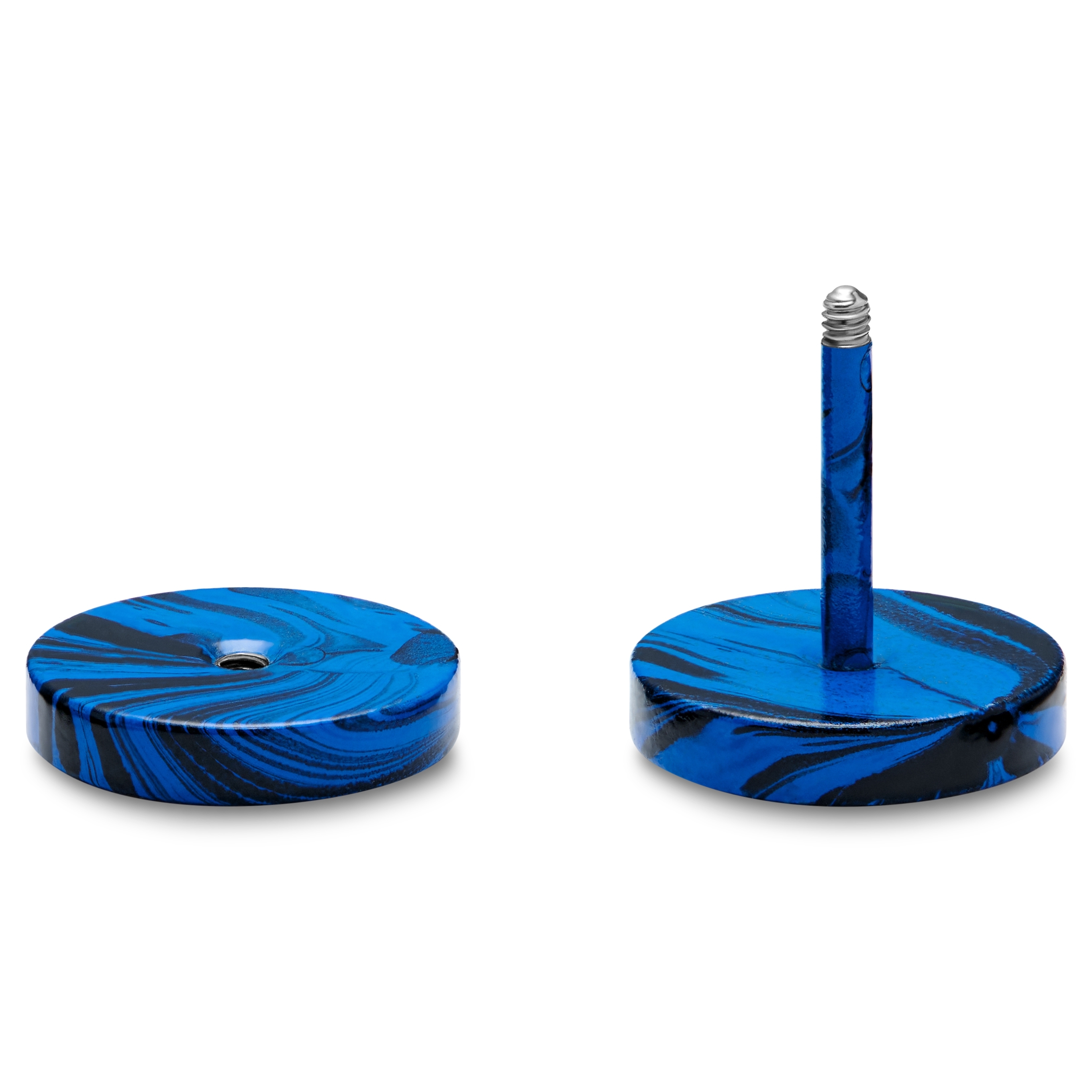 Satago | 10 mm falošný plug z nehrdzavejúcej ocele v čiernej a modrej farbe - 2