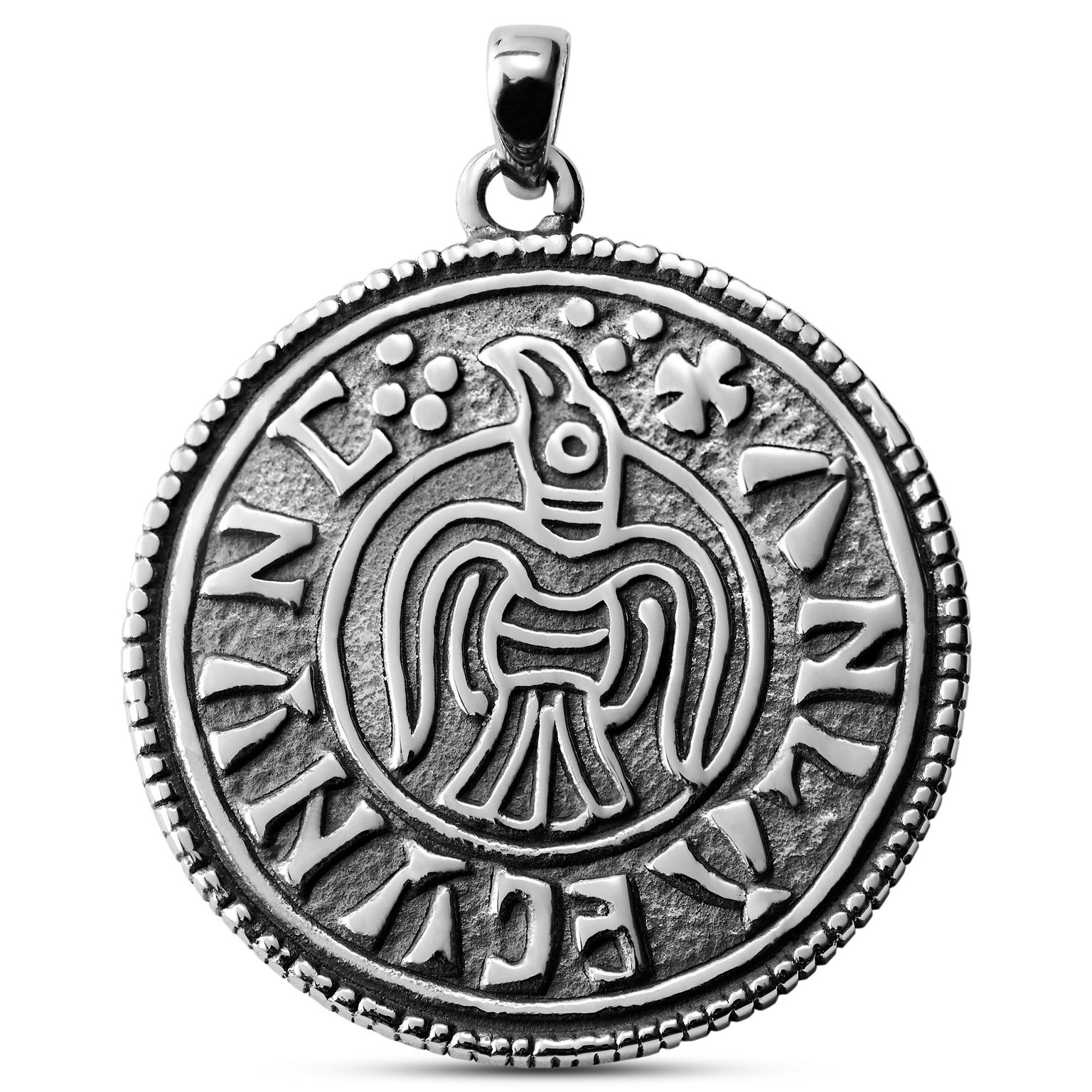 Pendentif noir et argent - pièce de monnaie Lee Makt Pendentif noir et argent - pièce de monnaie Lee Makt