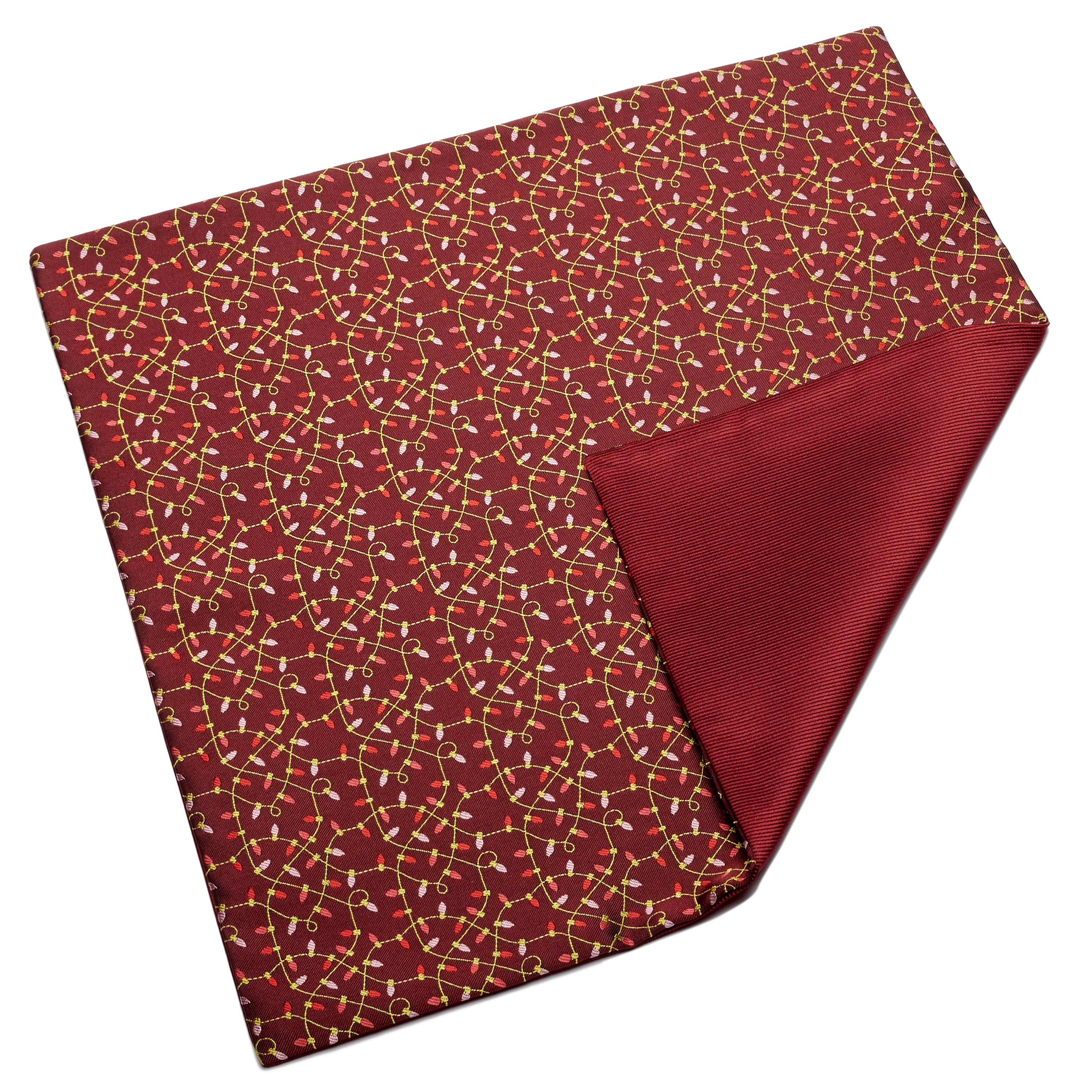 Burgundy Christmas Lights Pocket Square - 5