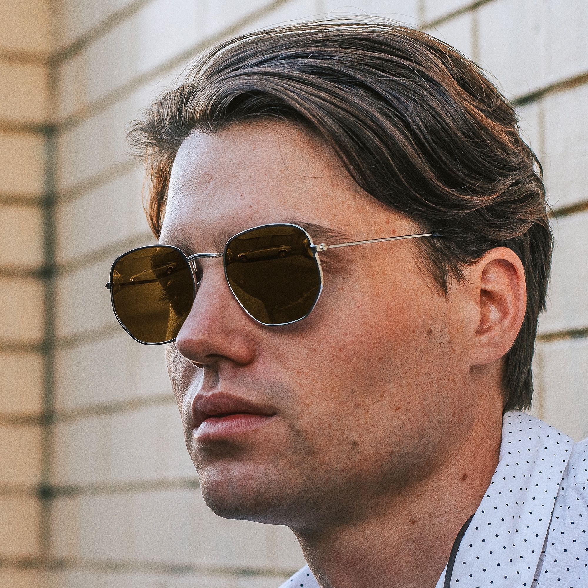 Lunettes de soleil  argent & marron Wade Wallis - 6