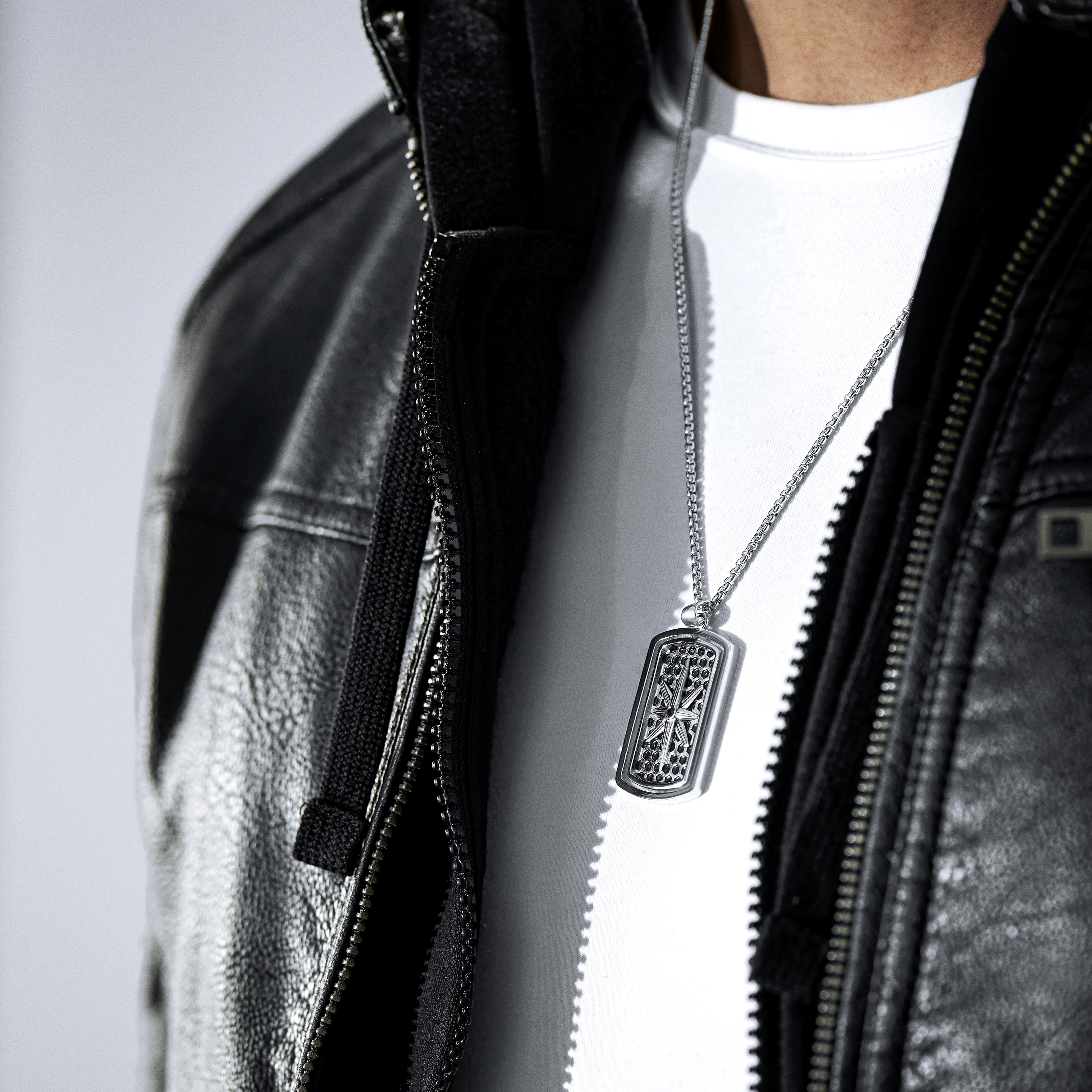 Collar con placa de identificación de acero carus Kayden - 4