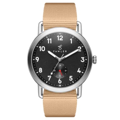 Kronos | Silver-Tone Outdoor Watch With Sand Nylon Strap Kronos | Silver-Tone Outdoor Watch With Sand Nylon Strap