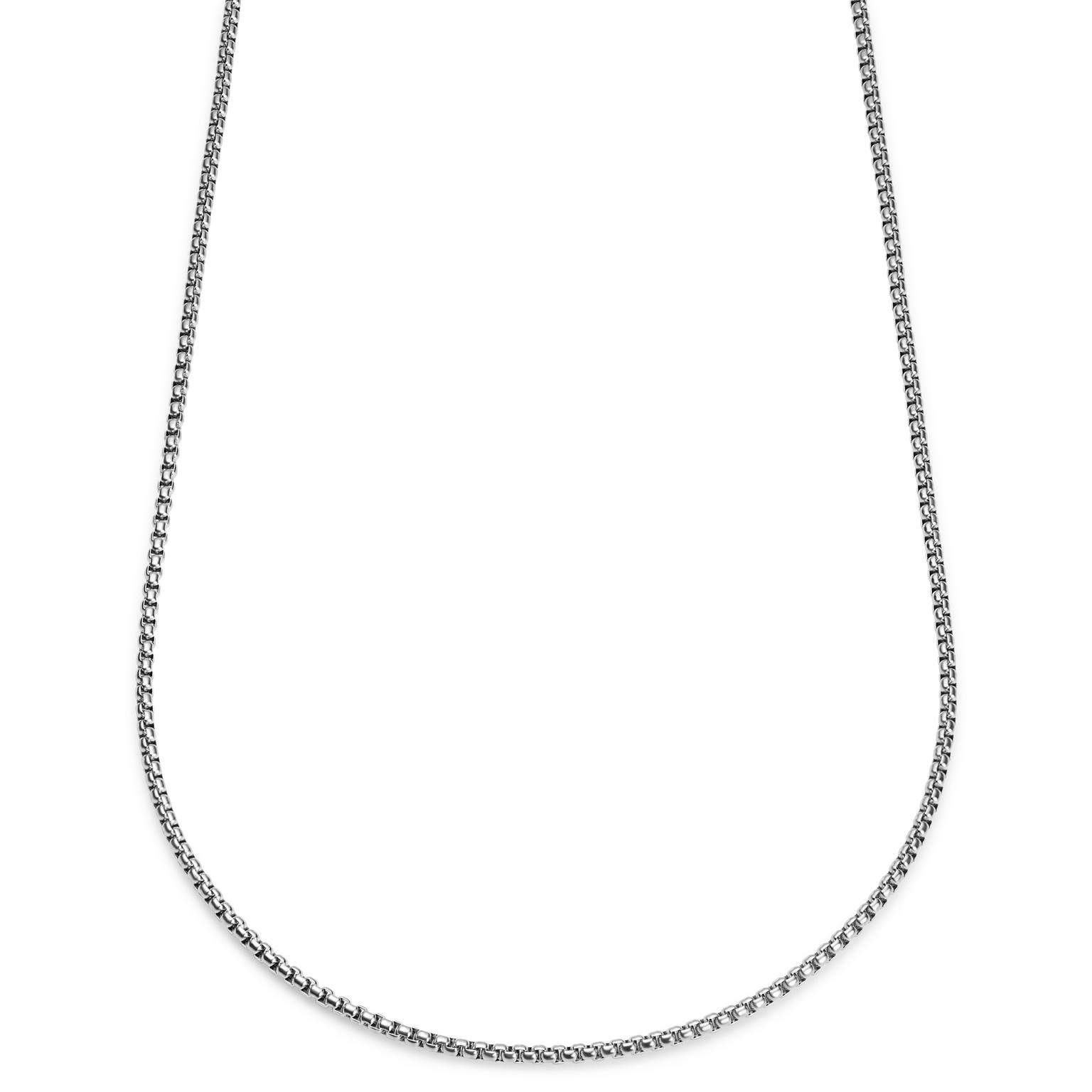 Essentials | Collar de cadena de caja curvada plateado de 3 mm Essentials | Collar de cadena de caja curvada plateado de 3 mm