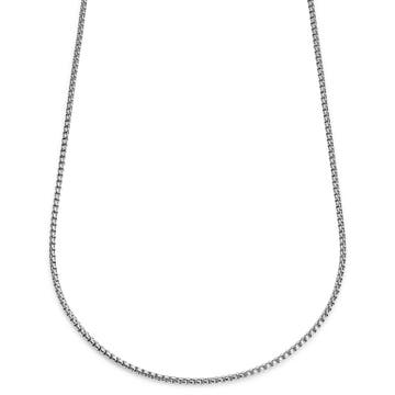 Essentials | Collar de cadena de caja curvada plateado de 3 mm