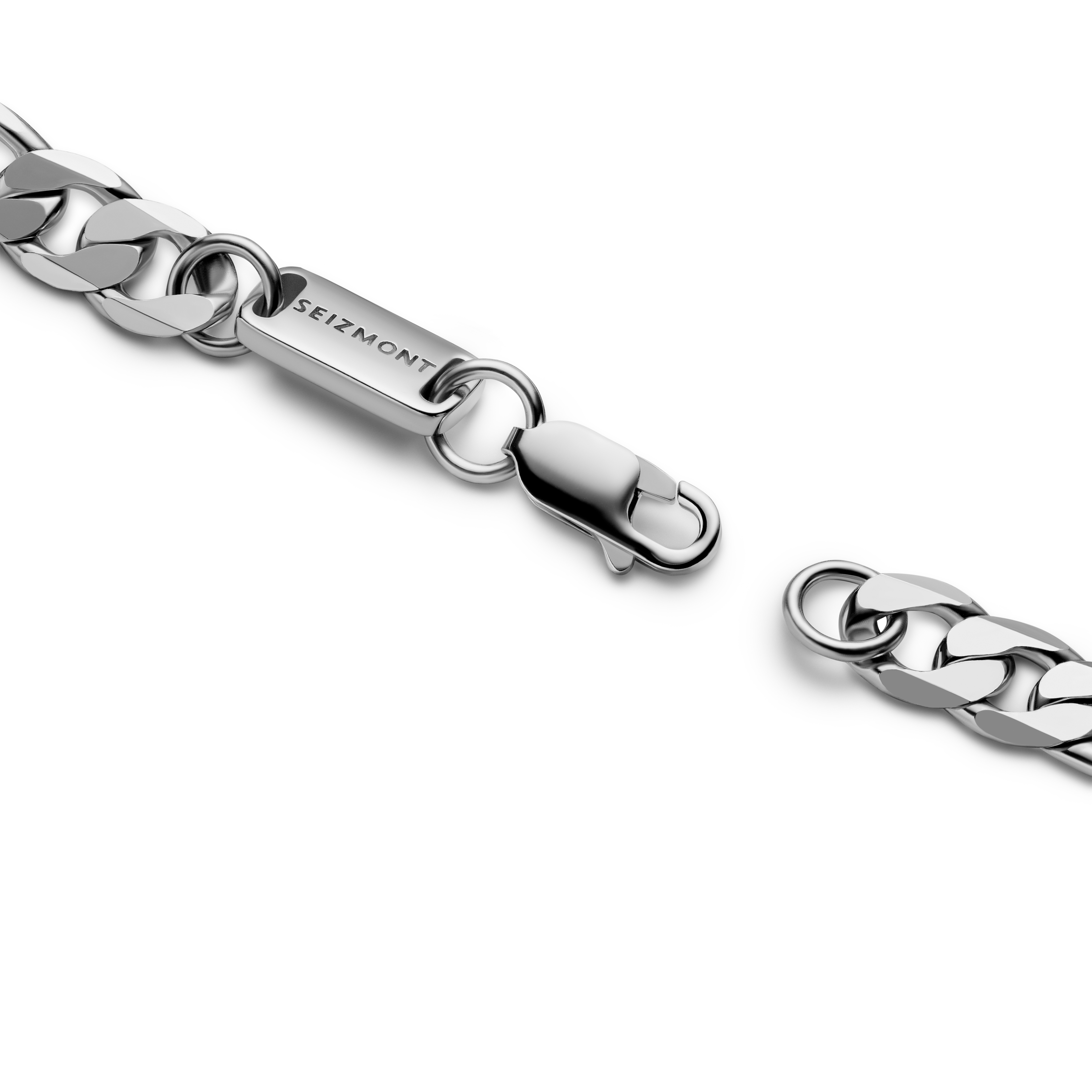 Argentia | 925s | Bracelet à chaîne en argent sterling plaqué rhodium de 6 mm - 4