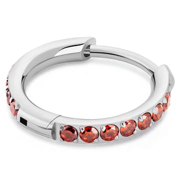 Aura | Pendiente de aro de titanio con circonita color granate de 10 mm Aura | Pendiente de aro de titanio con circonita color granate de 10 mm