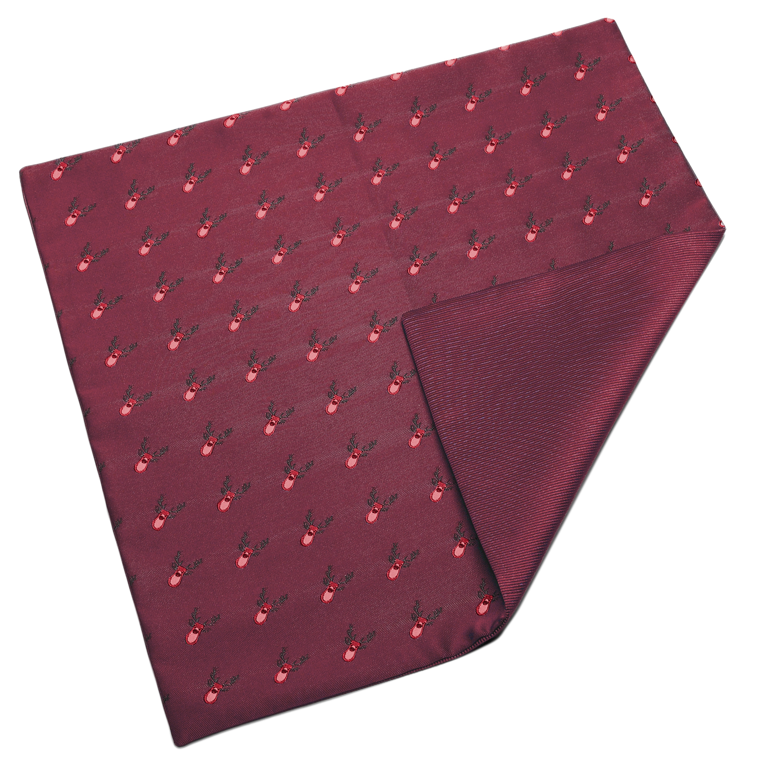 Pochette de costume bordeaux à motifs de rennes de Noël - 4
