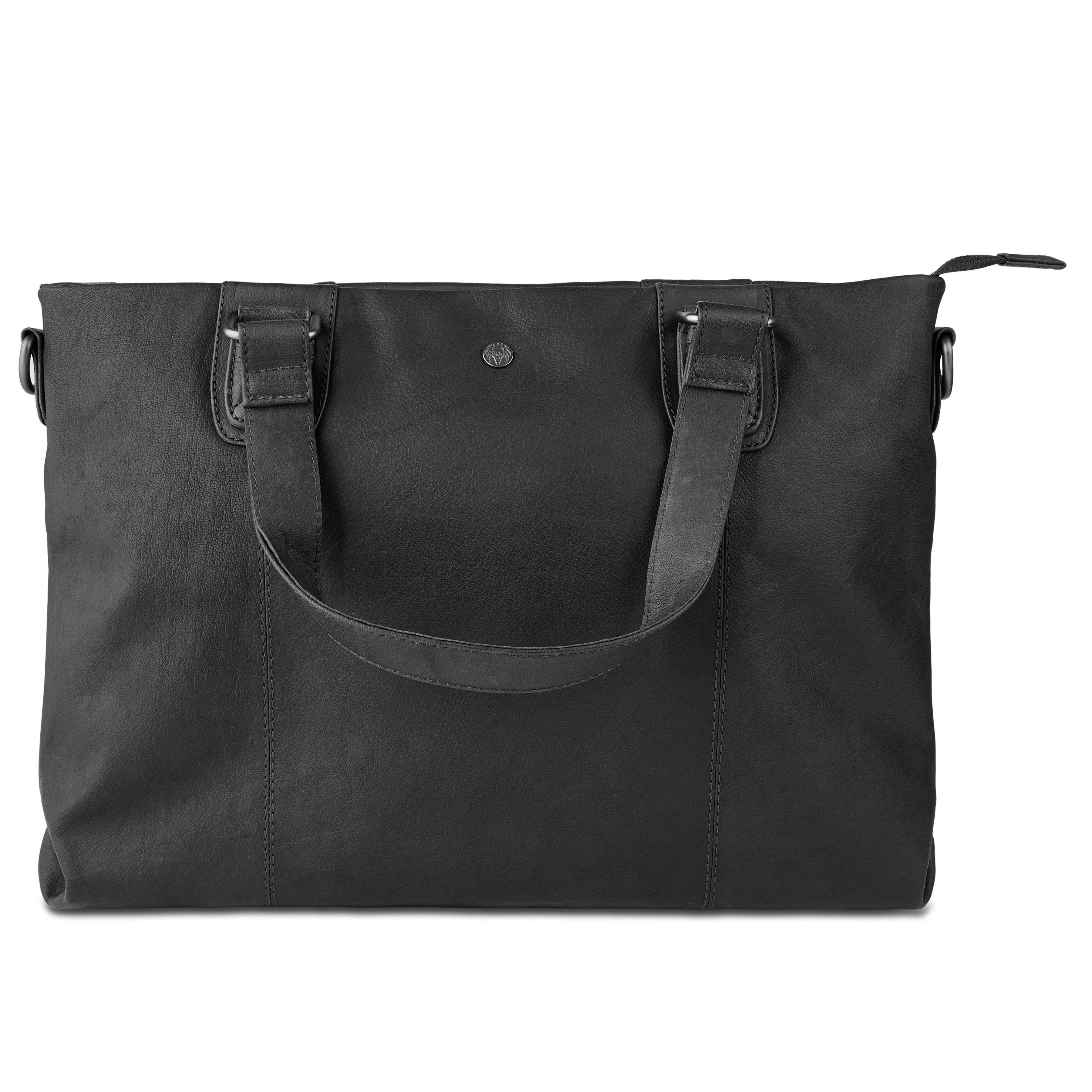 Oxford Classic Black Leather Bag - 2