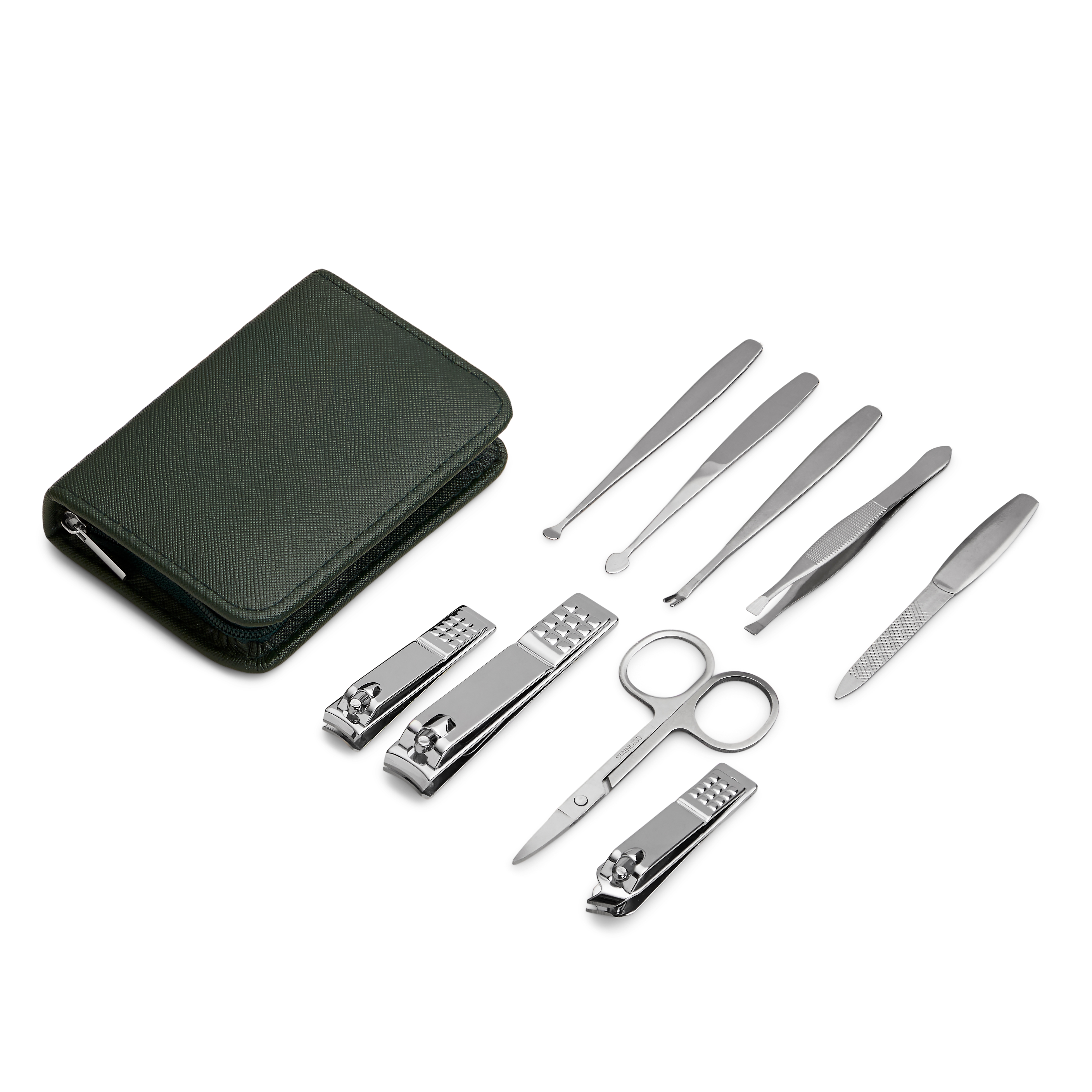 Green Deluxe Manicure set in Stainless steel - 2