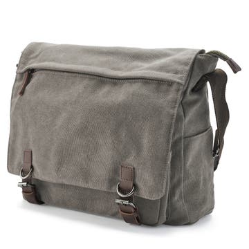 Metallic Grey Canvas Messenger Bag Metallic Grey Canvas Messenger Bag
