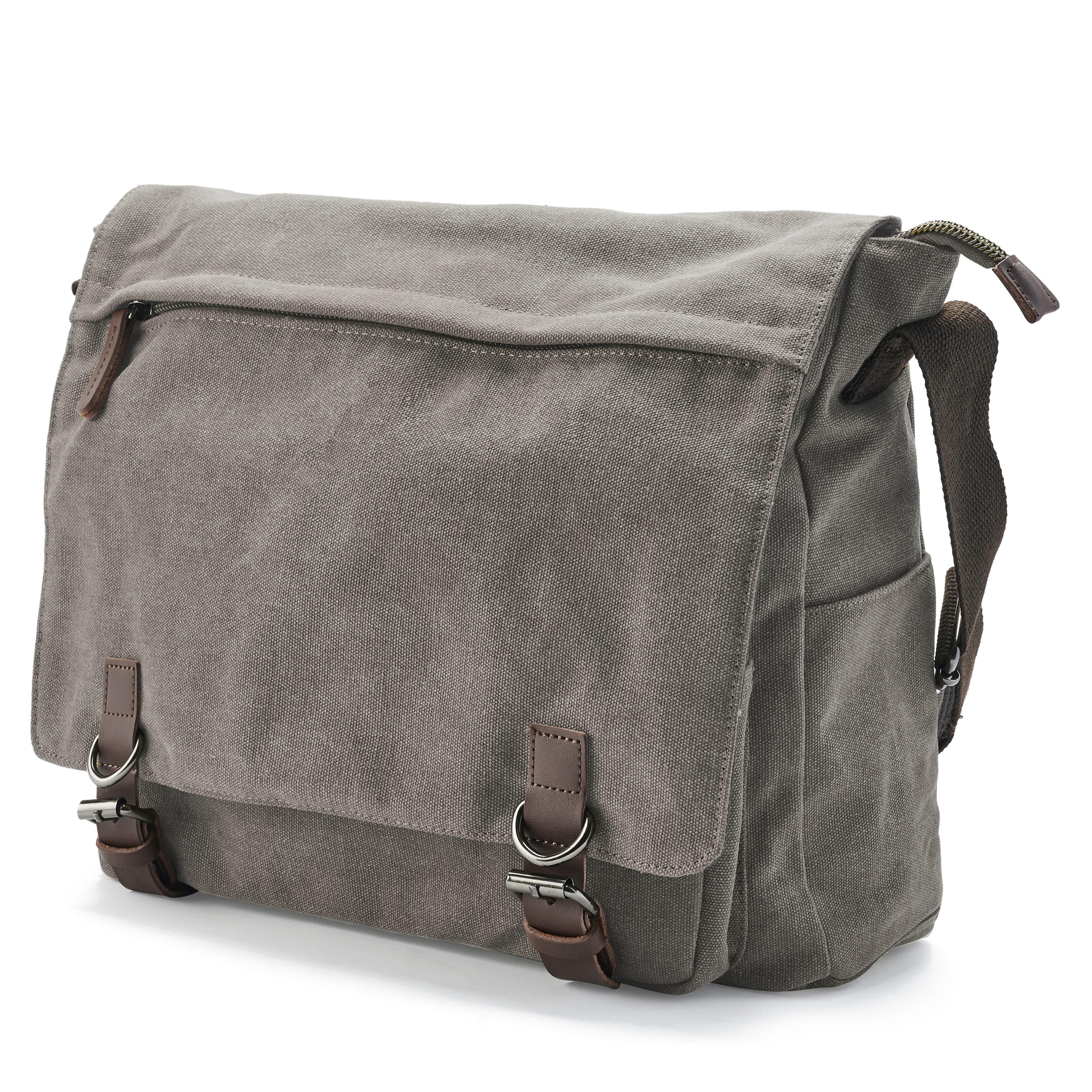 Metallic Grey Canvas Messenger Bag Metallic Grey Canvas Messenger Bag