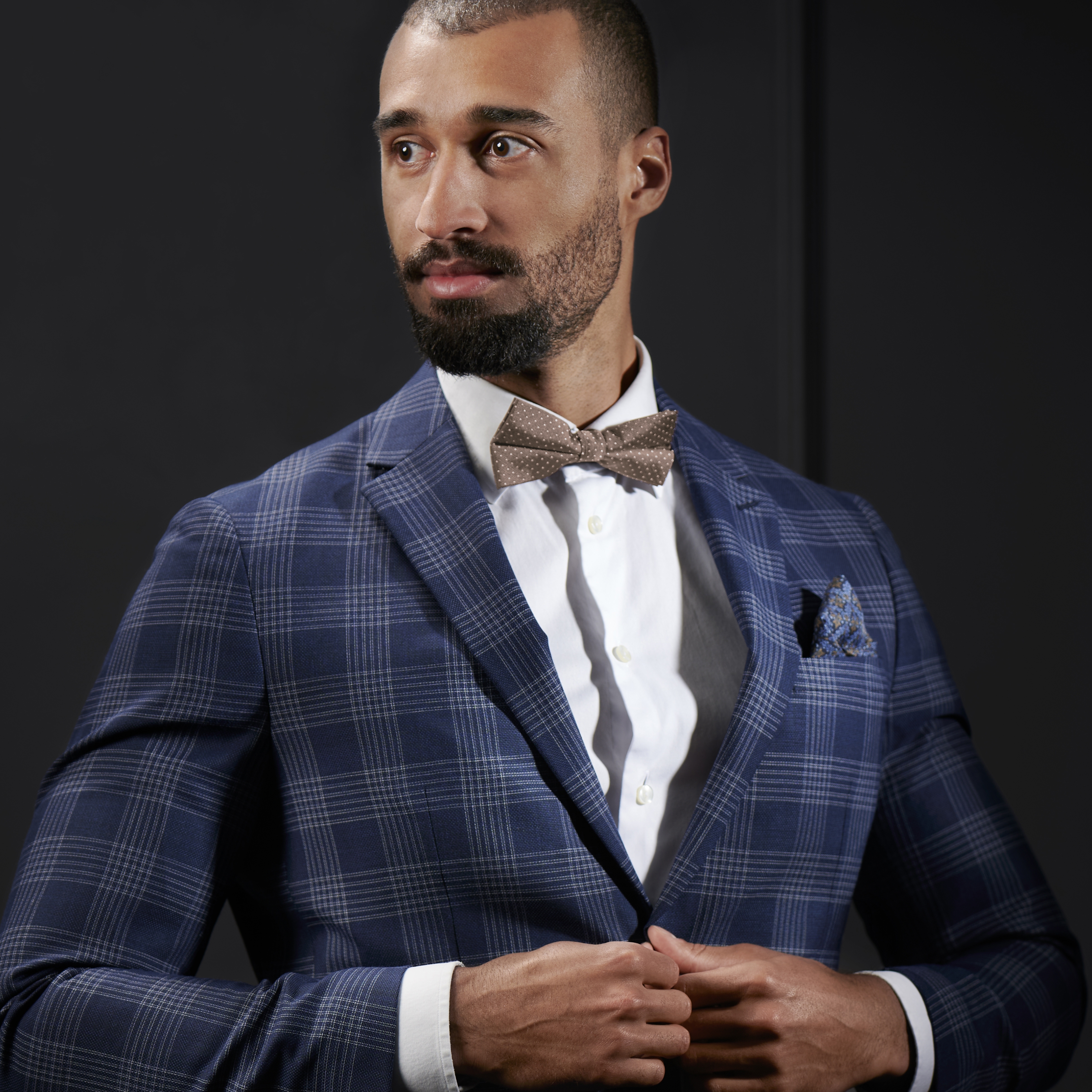 Sand Polka Dot Silk Pre-Tied Bow Tie - 4