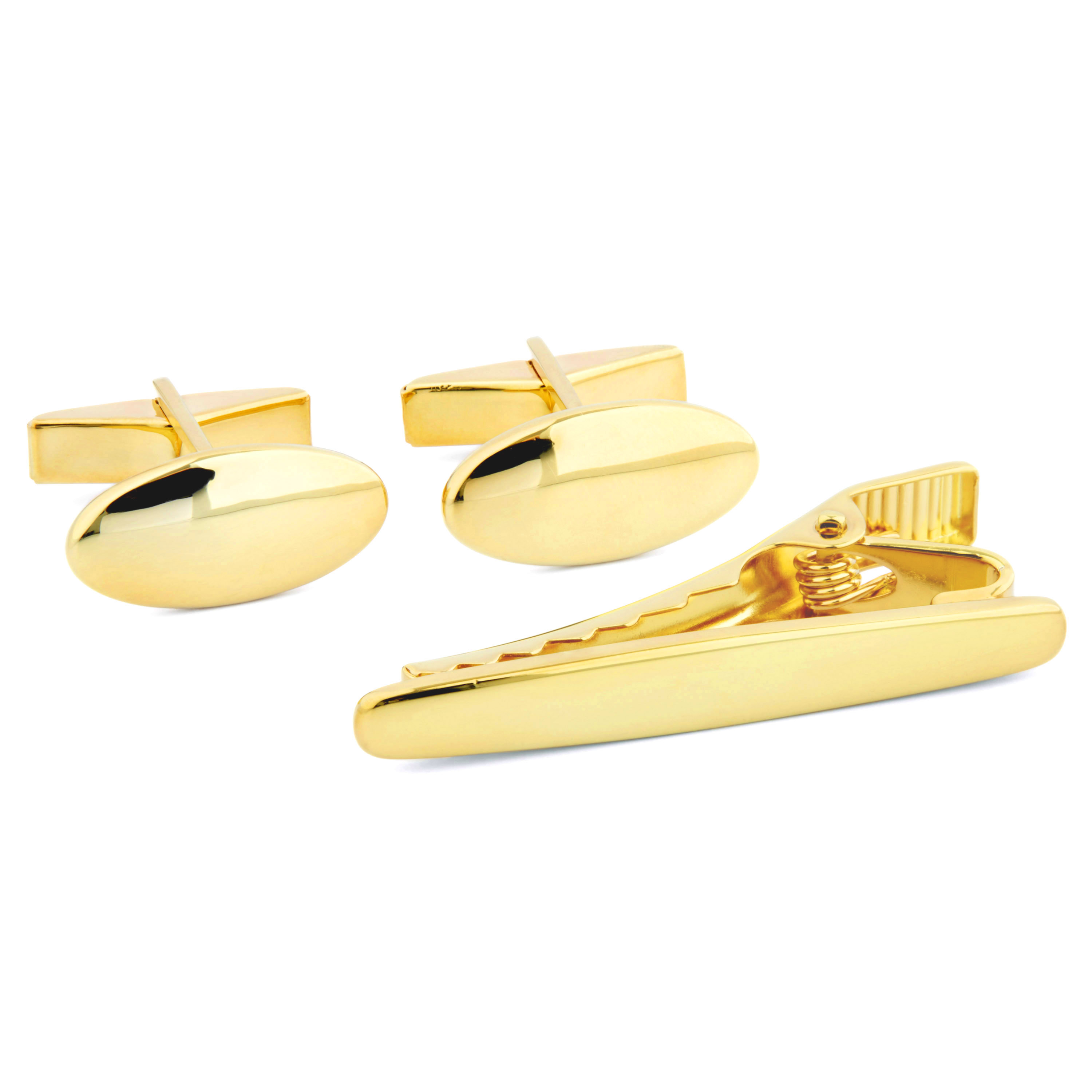 Set corto oval de plata 925s y oro - 1