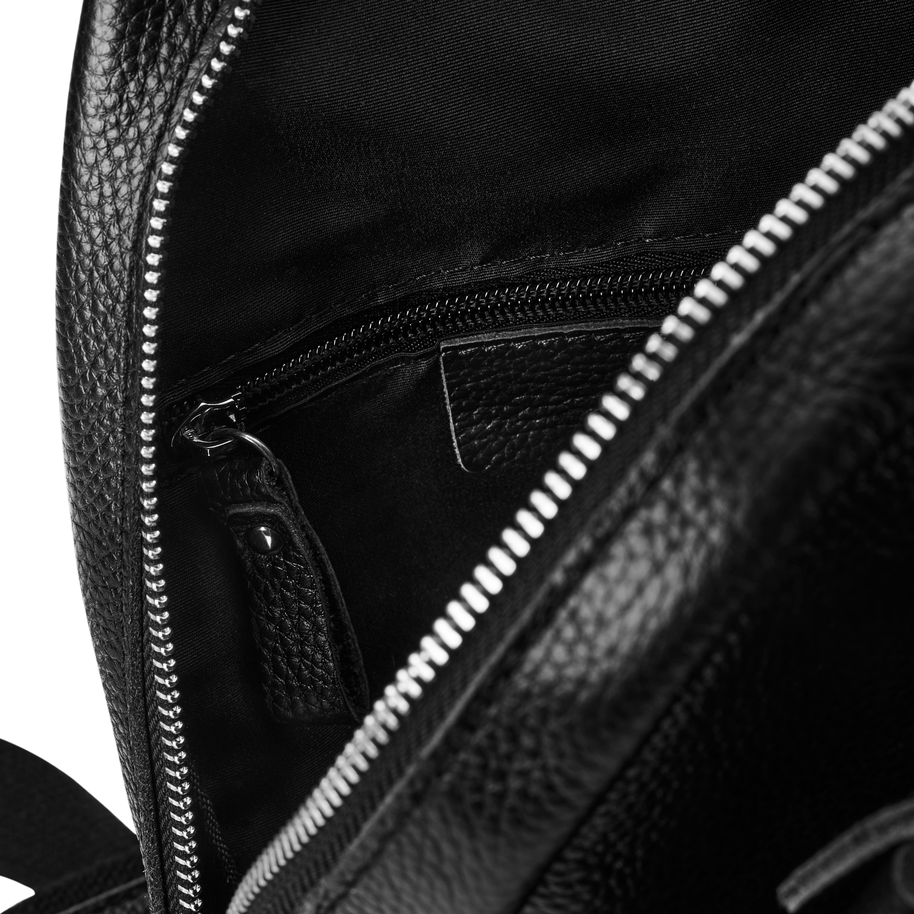 Μαύρη Δερμάτινη Τσάντα Ώμου Single Strap - 13