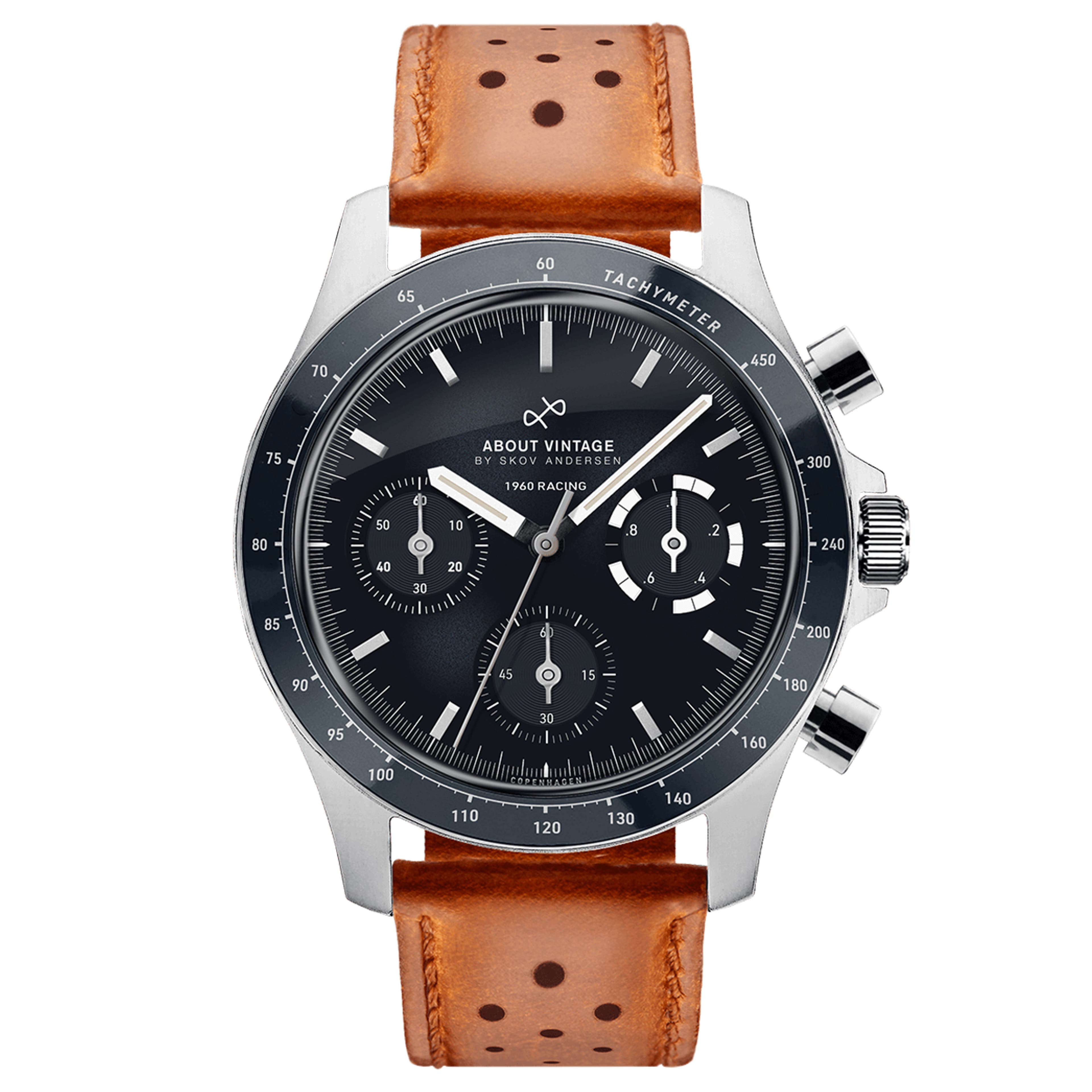 1960 Racing Chronograph | Aço Cirúrgico e Azul-Meia-Noite 1960 Racing Chronograph | Aço Cirúrgico e Azul-Meia-Noite
