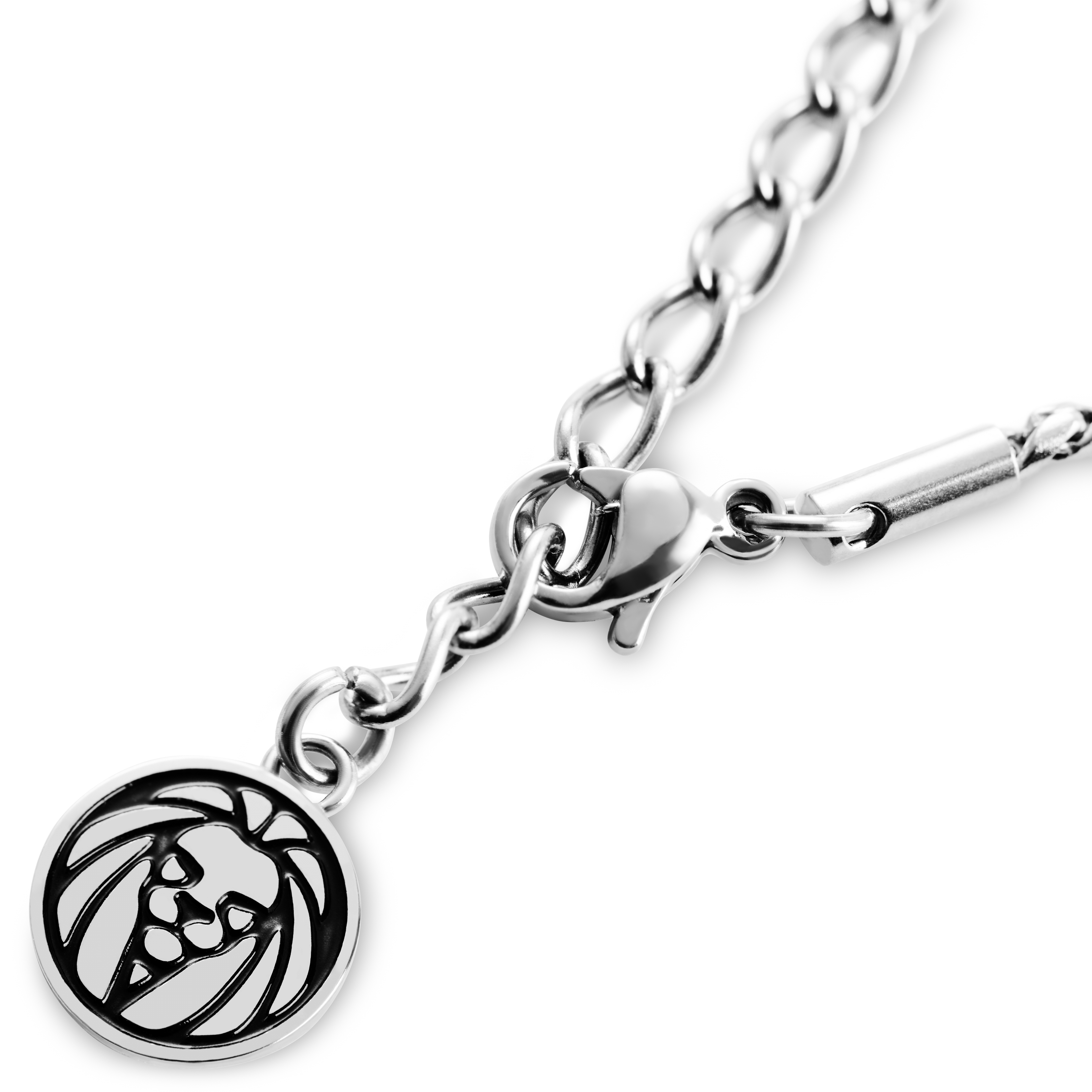 Icarus | Silver-Tone Stainless Steel Armor Plating Dog Tag Box Chain Necklace - 7