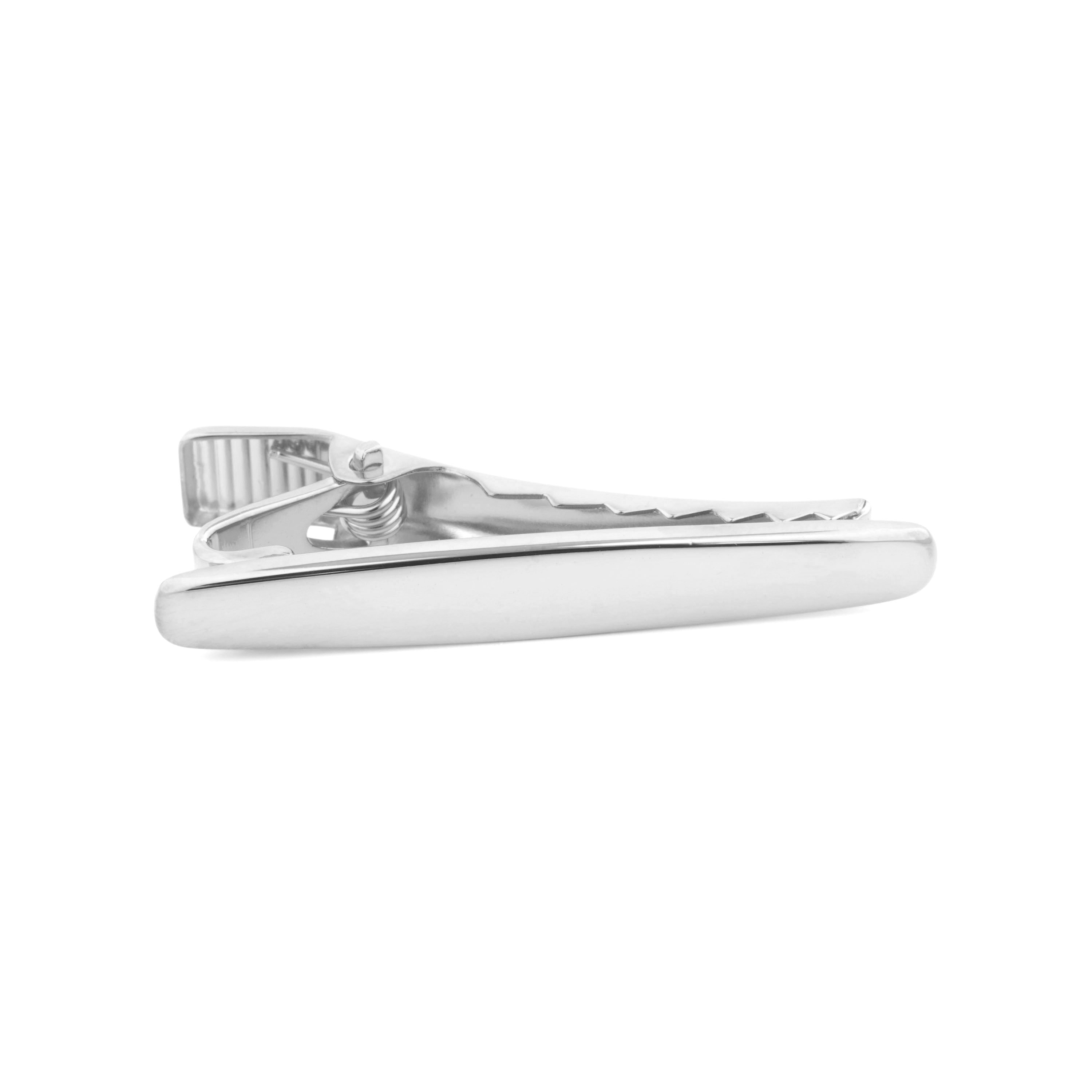 925s Silver Short Oval Tie Clip - 1