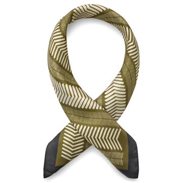 Virtuo | Dark Brown and Beige Line Silk Neckerchief Virtuo | Dark Brown and Beige Line Silk Neckerchief
