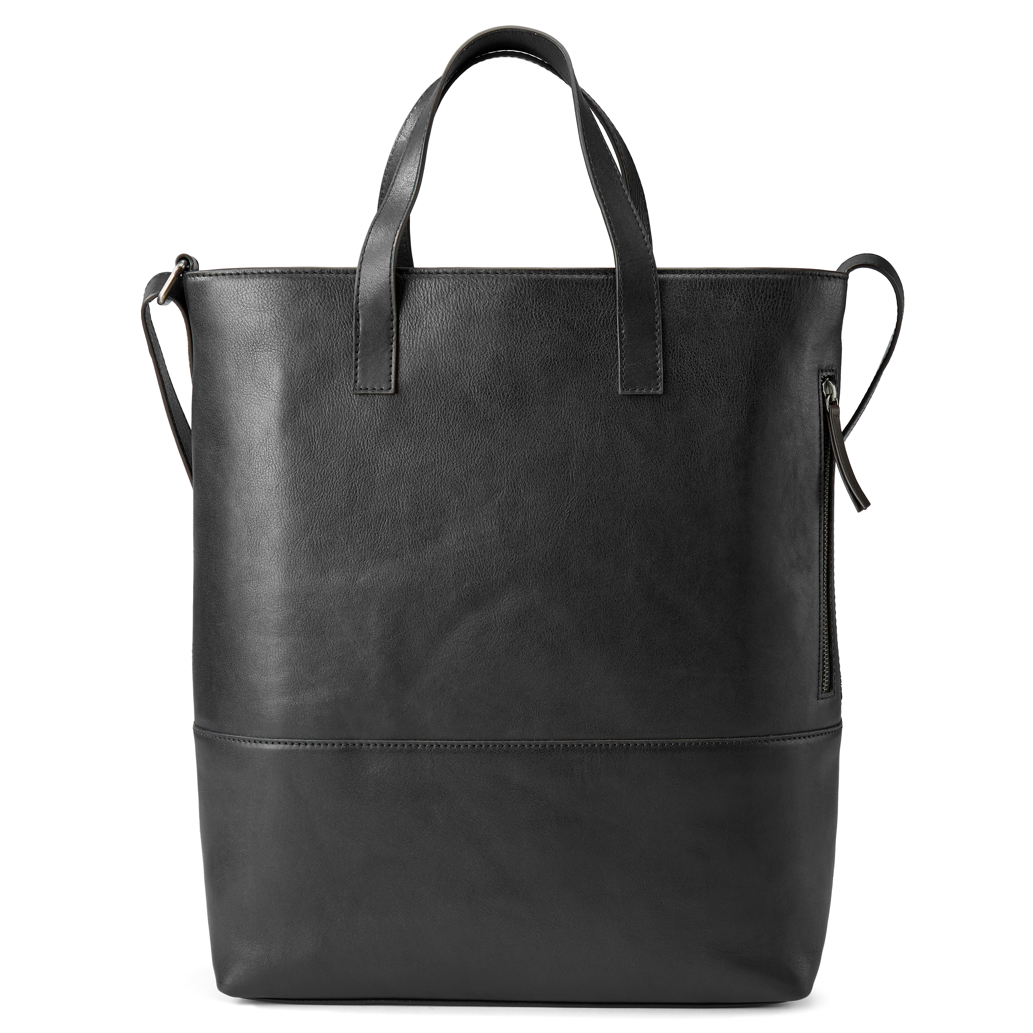 Borsa Lon in pelle nera e marrone scuro - 3