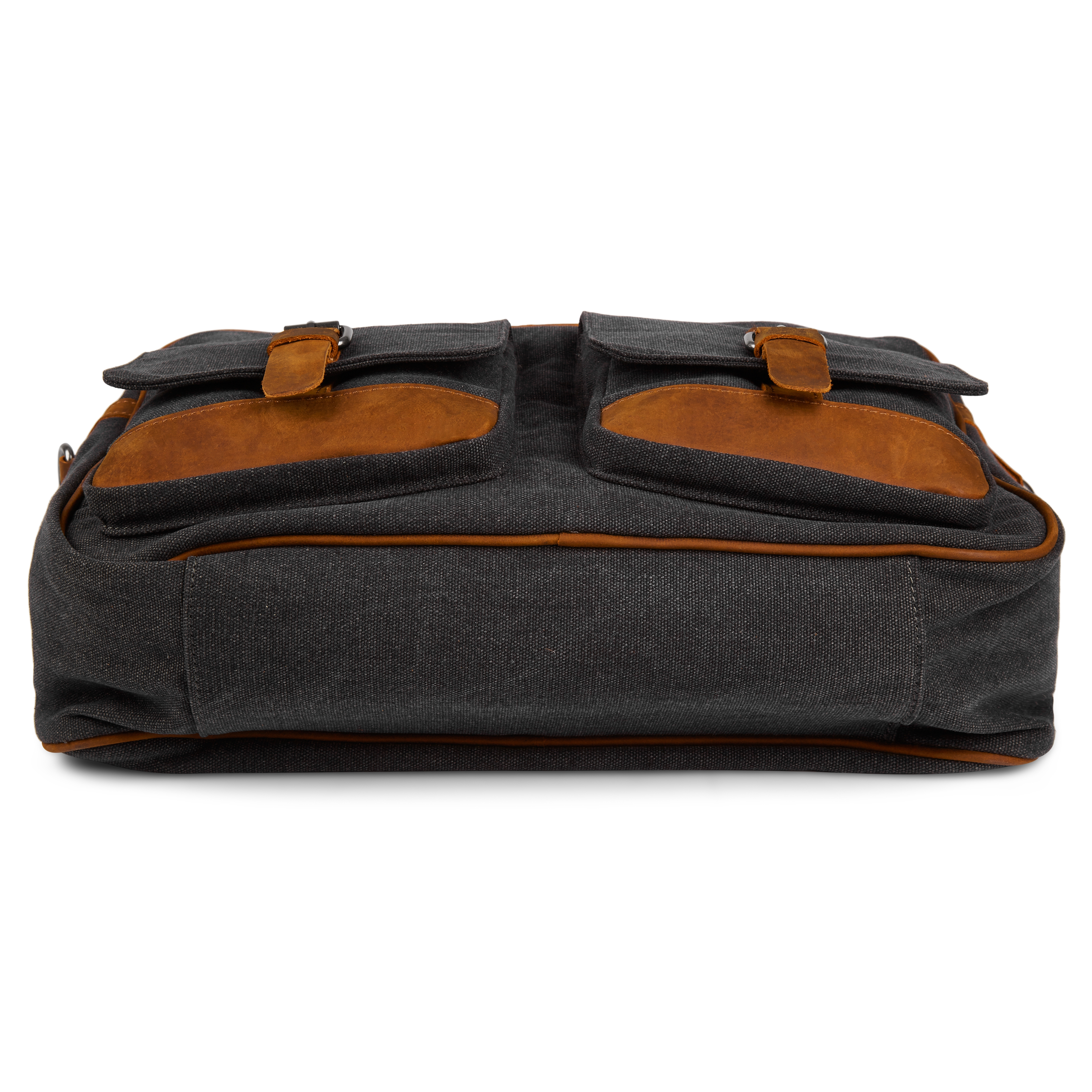 Tarpa | Graphite Canvas & Tan Leather Messenger Bag - 6