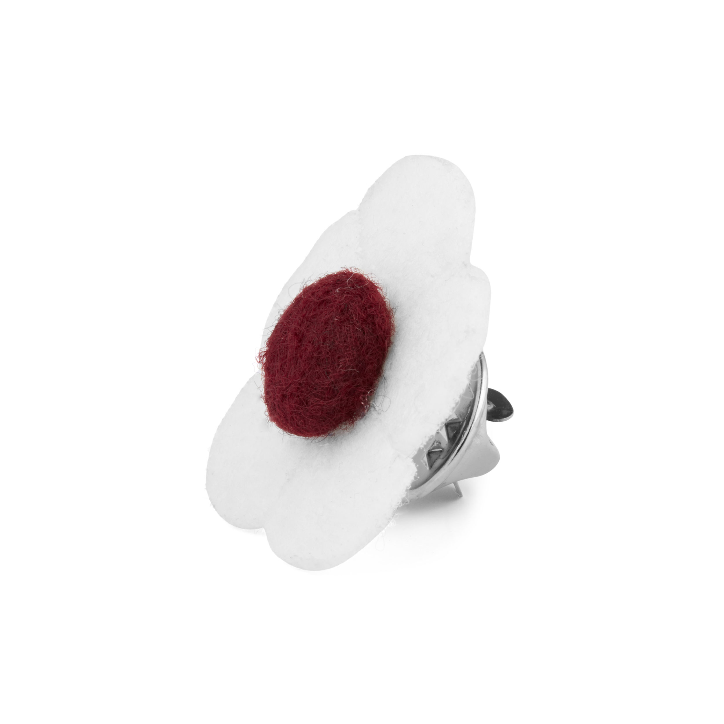 Καρφίτσα Πέτου Λευκό και Μπορντό Λουλούδι - 2