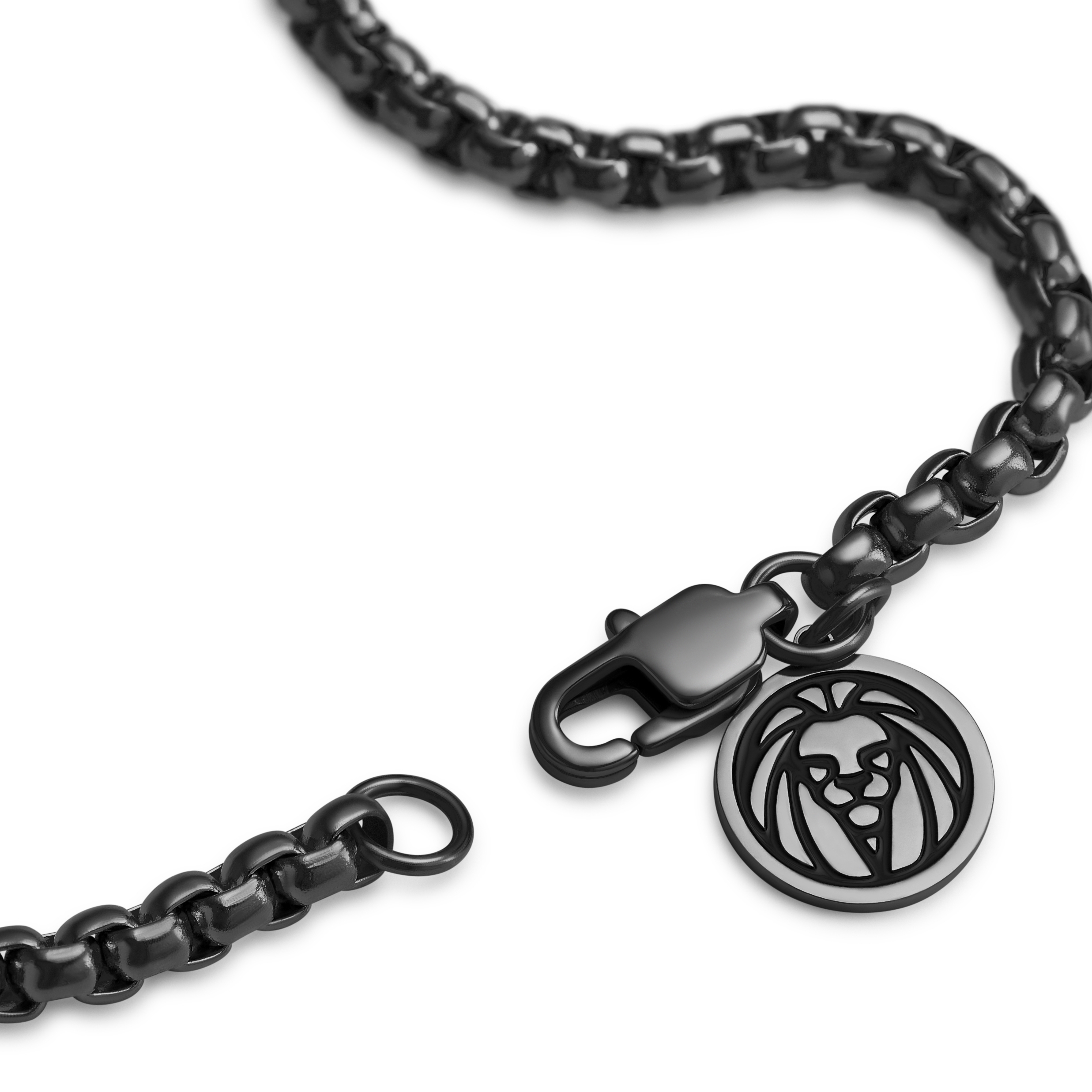 Essentials | Bracelet à maille vénitienne arrondie gris anthracite 3 mm - 5