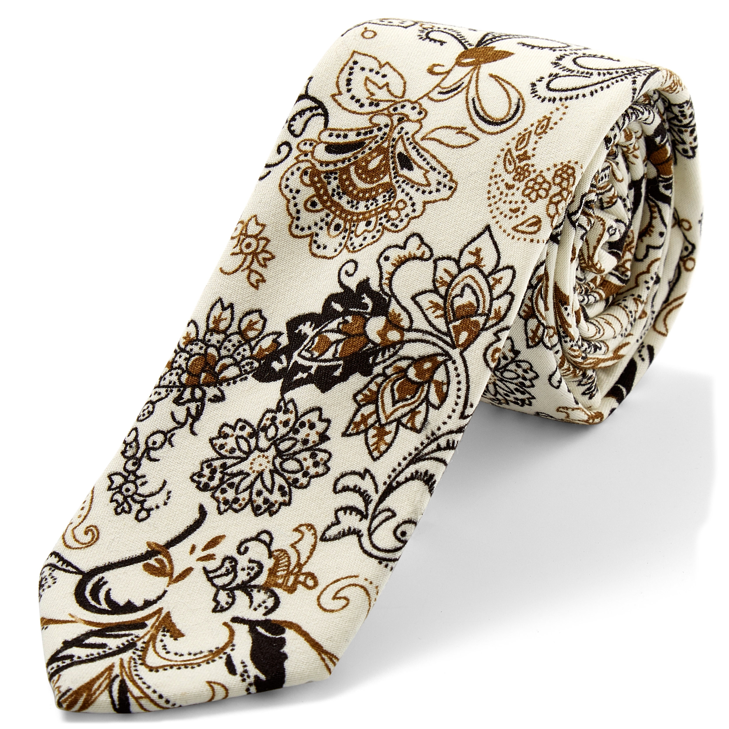 White Patterned Tie - 1