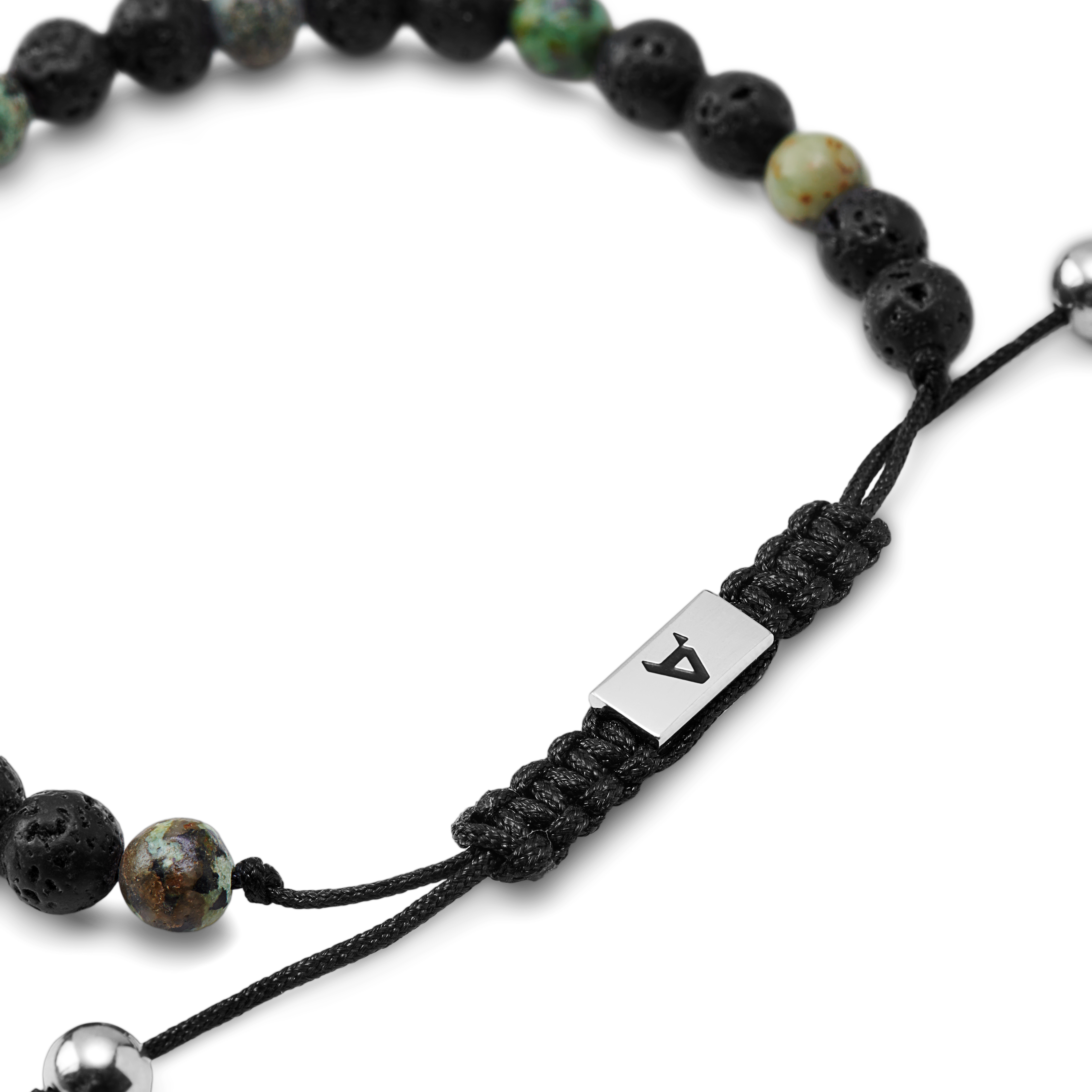 Sanatio | 6mm náramek z lávových kamenů a afrického tyrkysu - 2