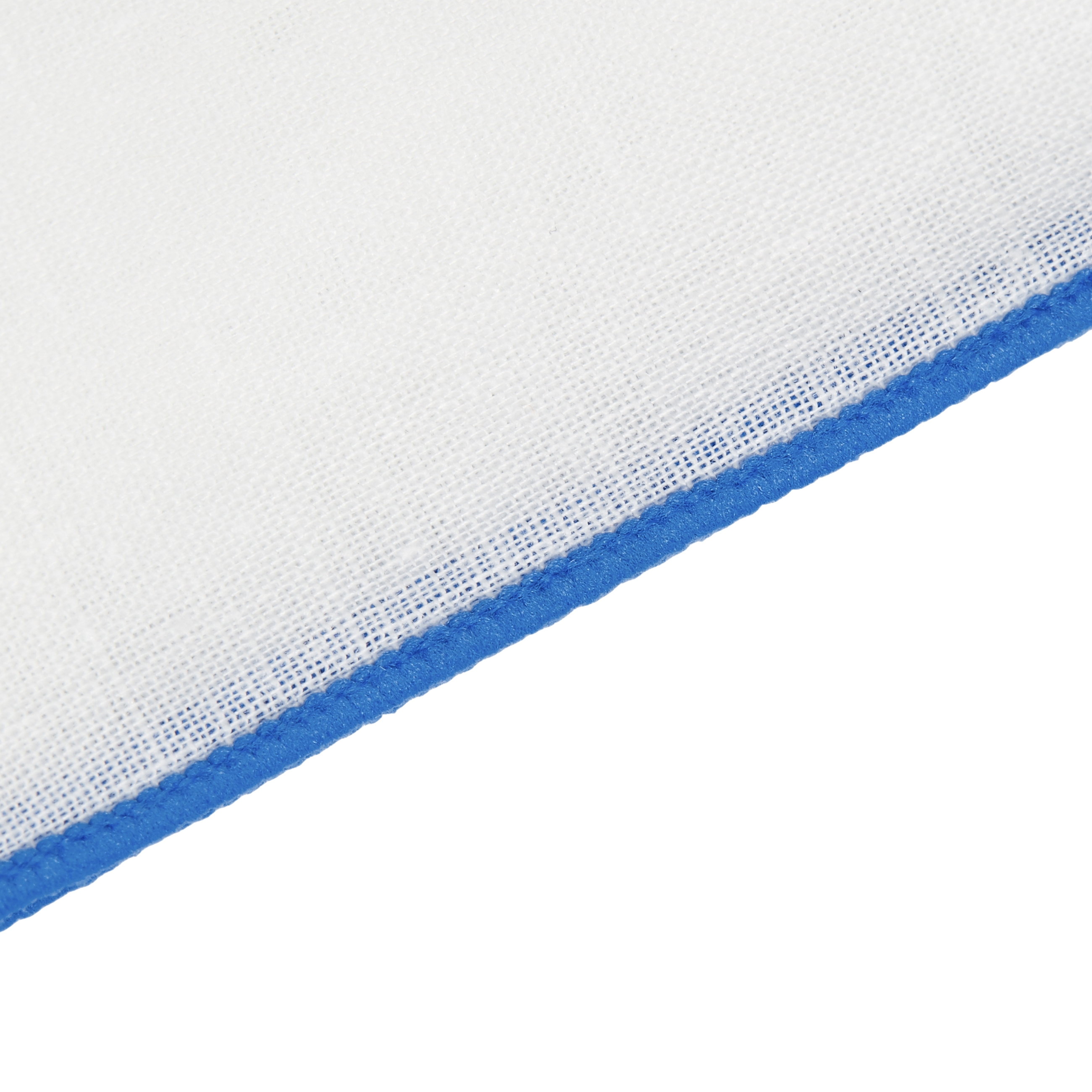 Fazzoletto da taschino bianco con bordi blu zaffiro - 2