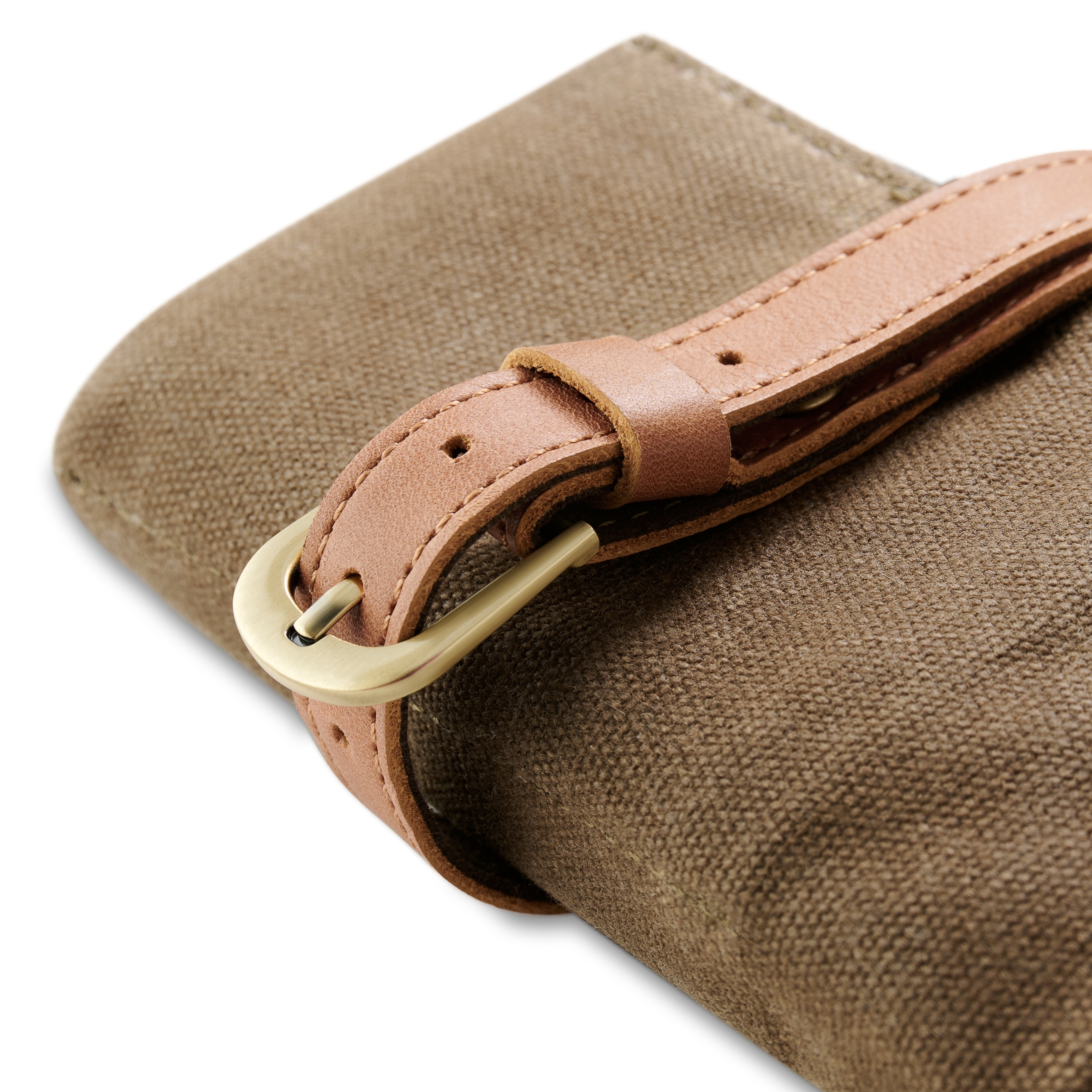 Olivovo-zelené voskované plátené rolovacie puzdro na 5 hodiniek - 6