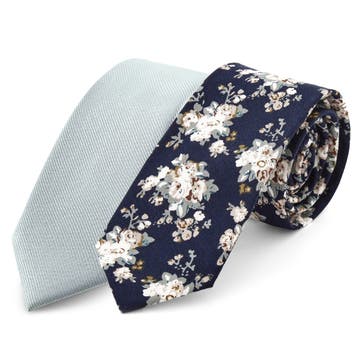 Set de corbatas floral azul Set de corbatas floral azul