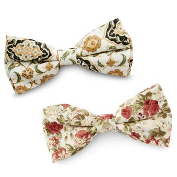 Floral Pre-Tied Bow Tie Set Floral Pre-Tied Bow Tie Set