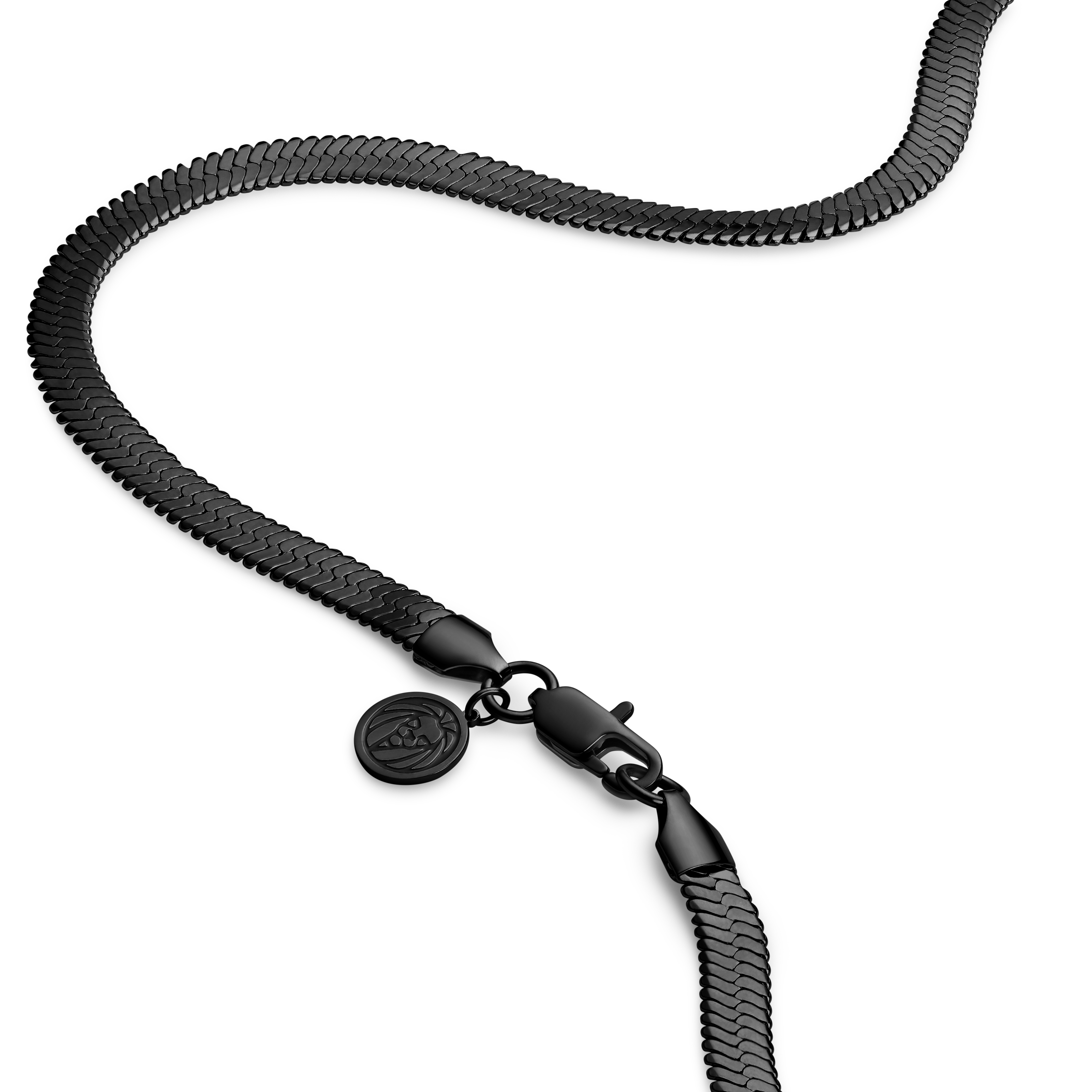 Essentials | 6 mm Gunmetal Black Herringbone Chain Necklace - 3