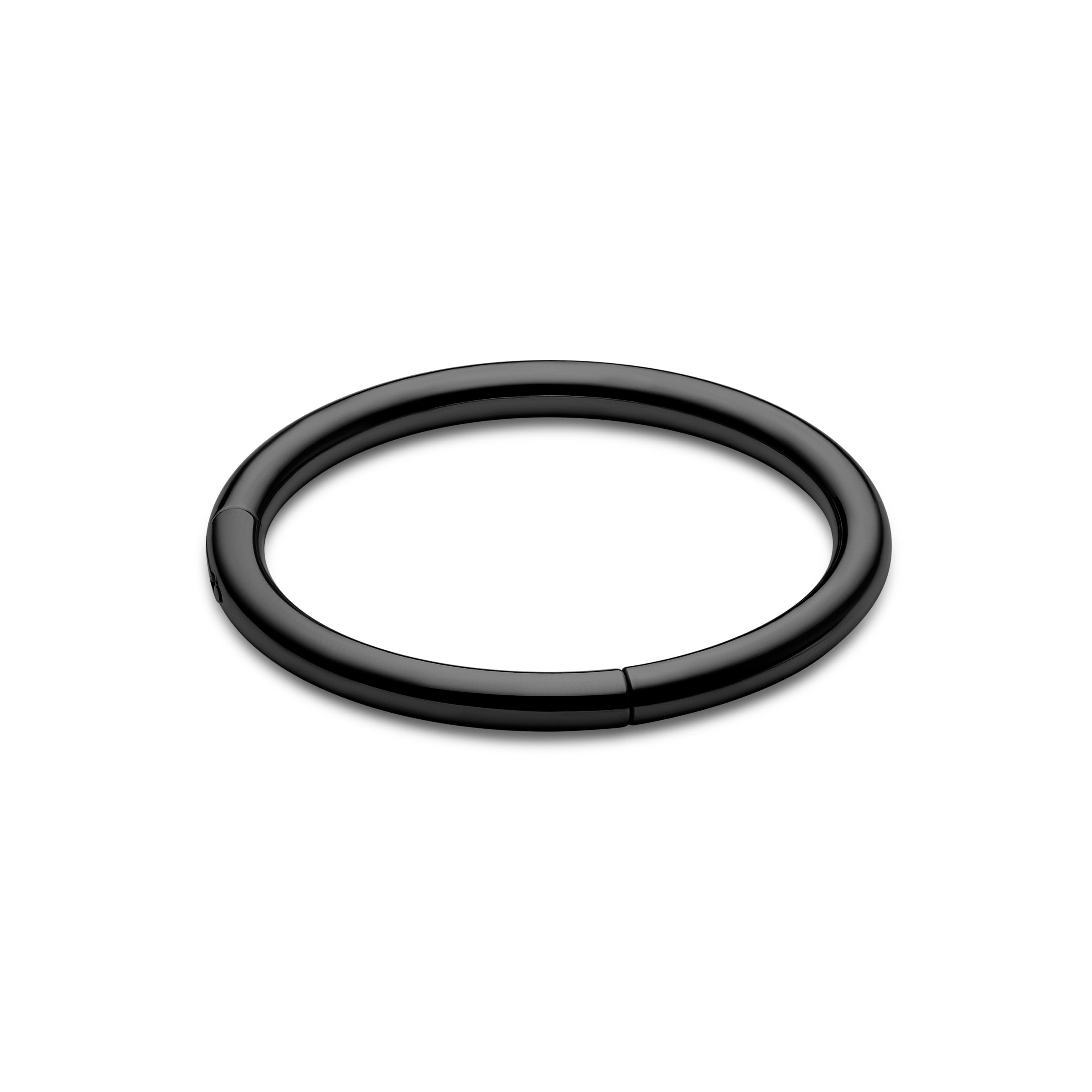 6mm černý piercing segment kroužek z chirurgické oceli