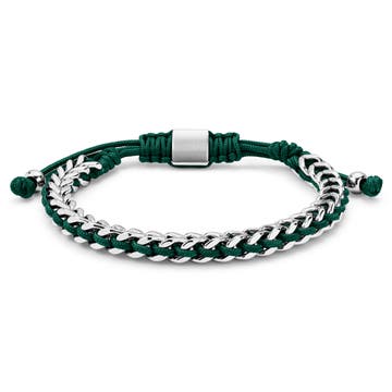 Stainless Steel & Green Nylon Bracelet Stainless Steel & Green Nylon Bracelet