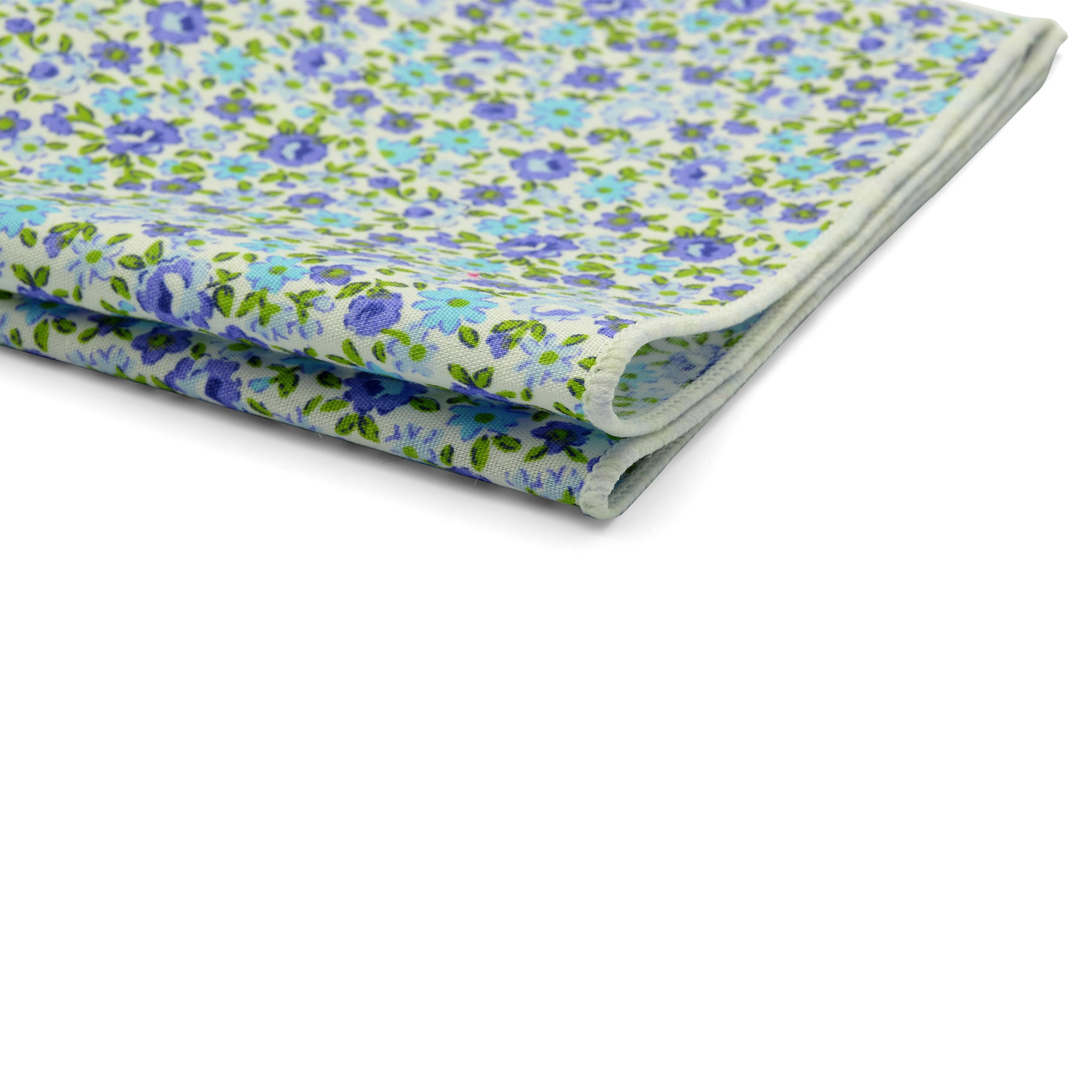 Blå Blomster Bomulds Lommeklud - 2