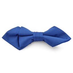 Blue Basic Pointy Pre-Tied Bow Tie
