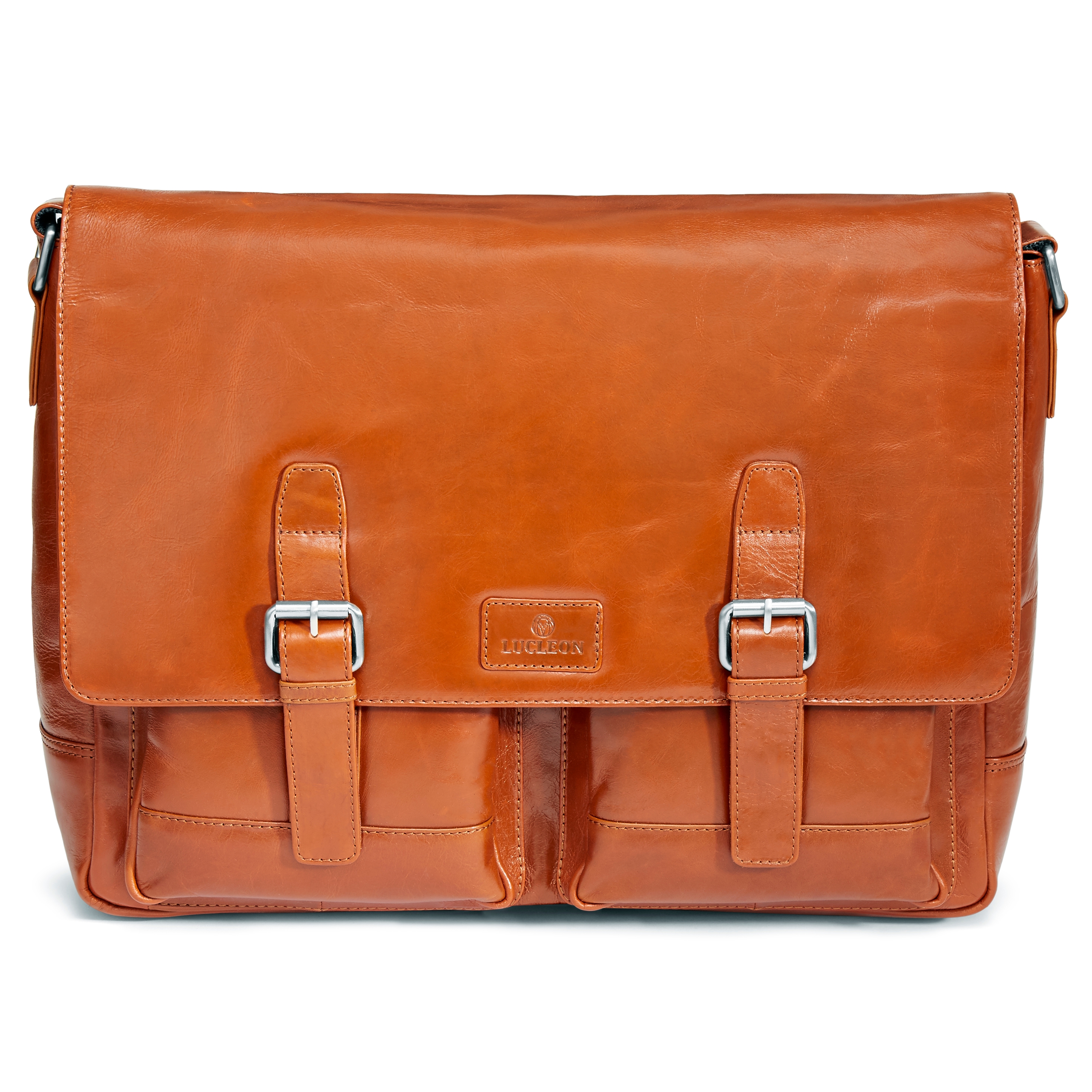 Hellbraune Jasper Messenger Ledertasche - 2