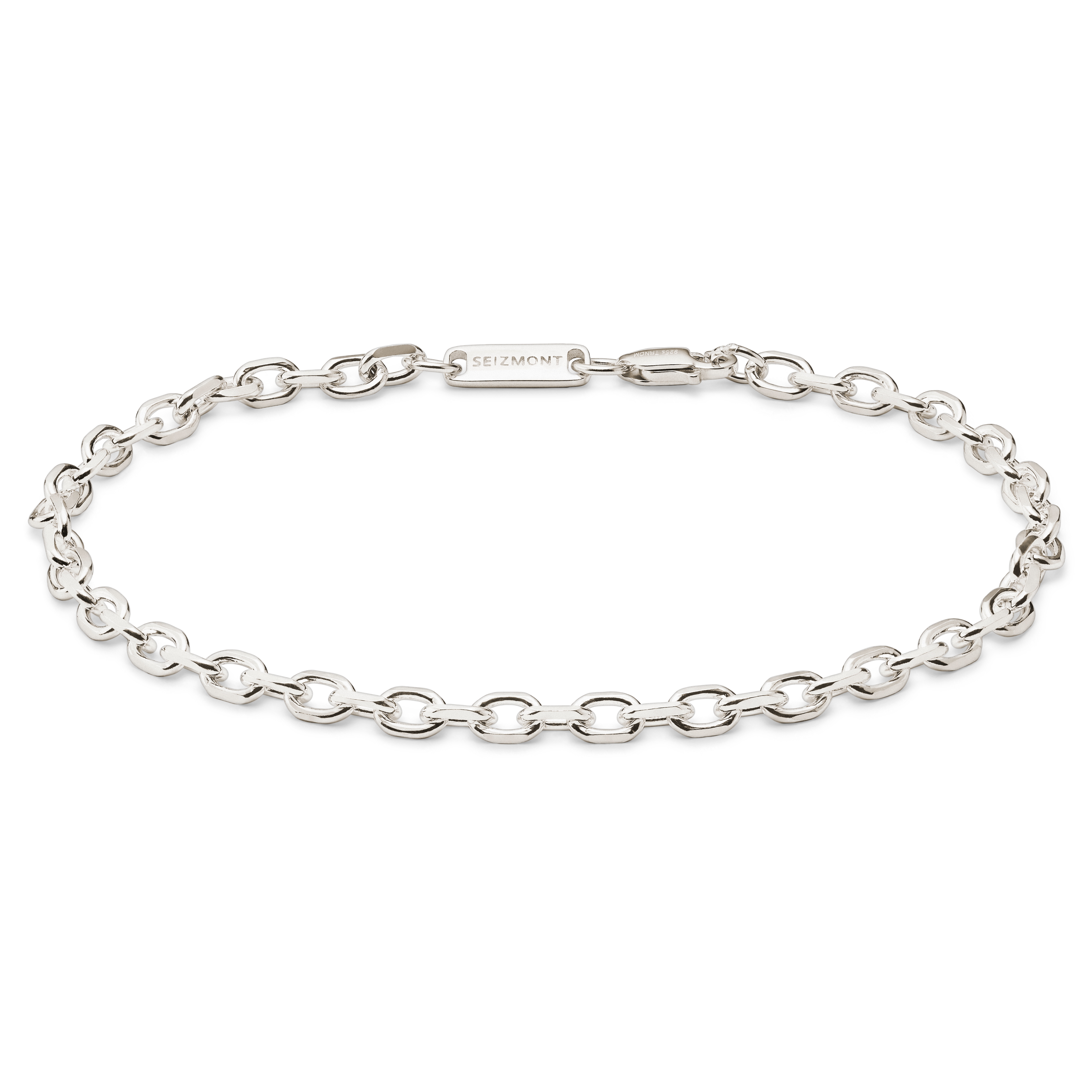 Argentia | Uncoated Raw 925 Sterling Silver 4 mm Cable Chain Bracelet