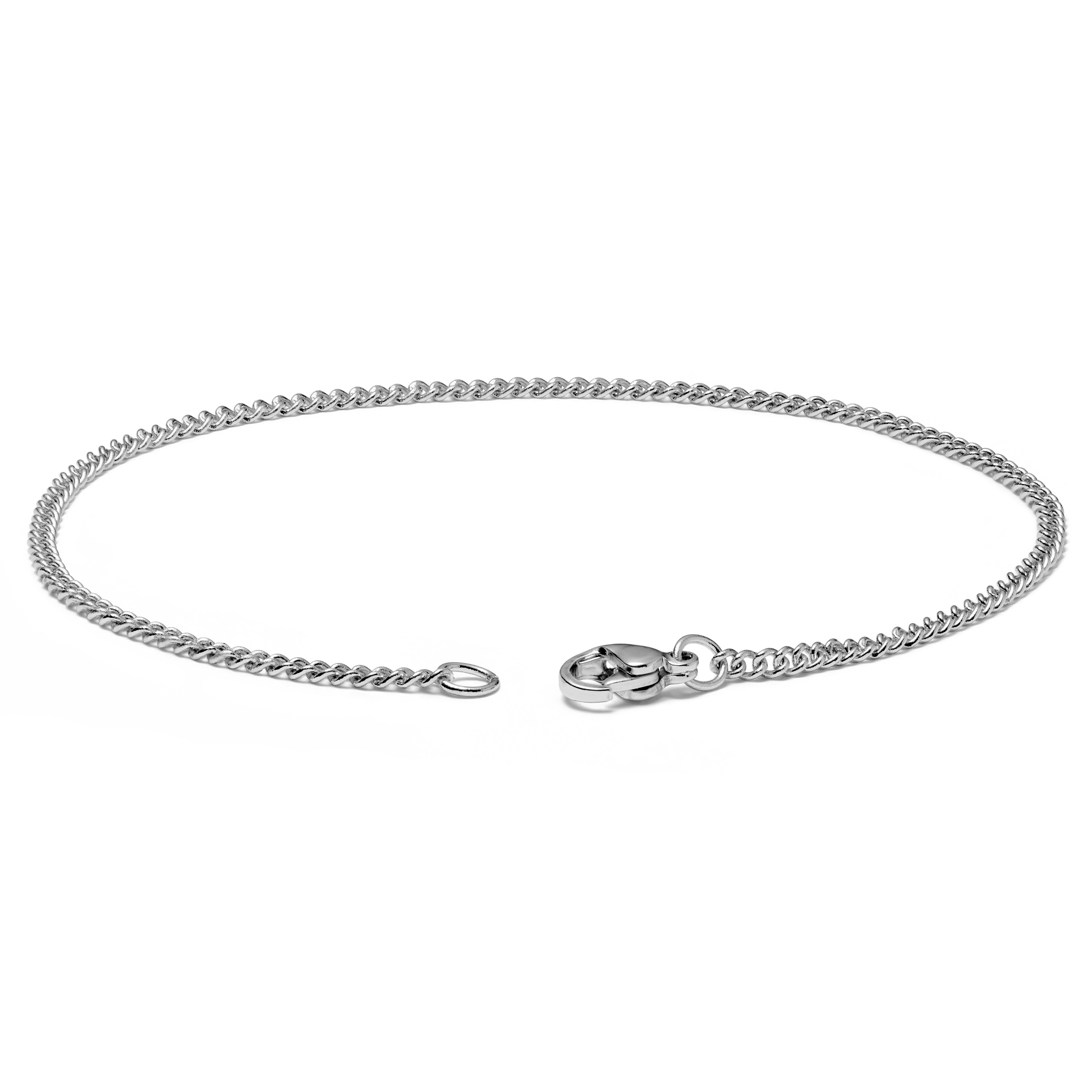 2 mm Silver-Tone Chain Bracelet - 4