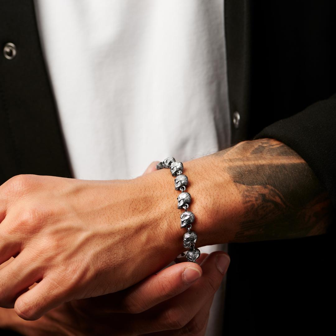 Oceľový lebkový náramok Ruben Rico | Na sklade! | Arkai