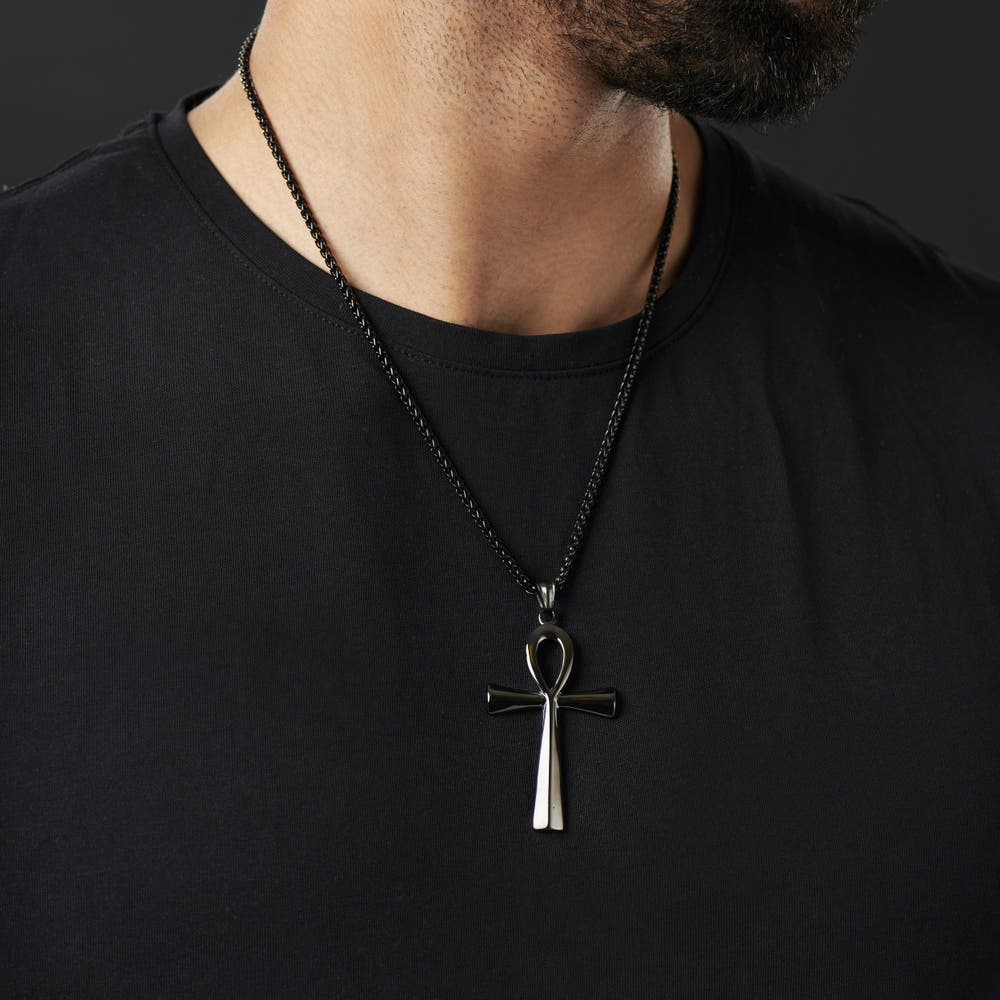 hover: Black Ankh Necklace hover: Black Ankh Necklace