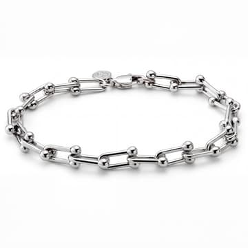 New Classics | Verižna zapestnica iz nerjavečega jekla srebrne barve s pravokotno verigo in krogličnimi detajli, širina 7mm
New Classics | Verižna zapestnica iz nerjavečega jekla srebrne barve s pravokotno verigo in krogličnimi detajli, širina 7mm