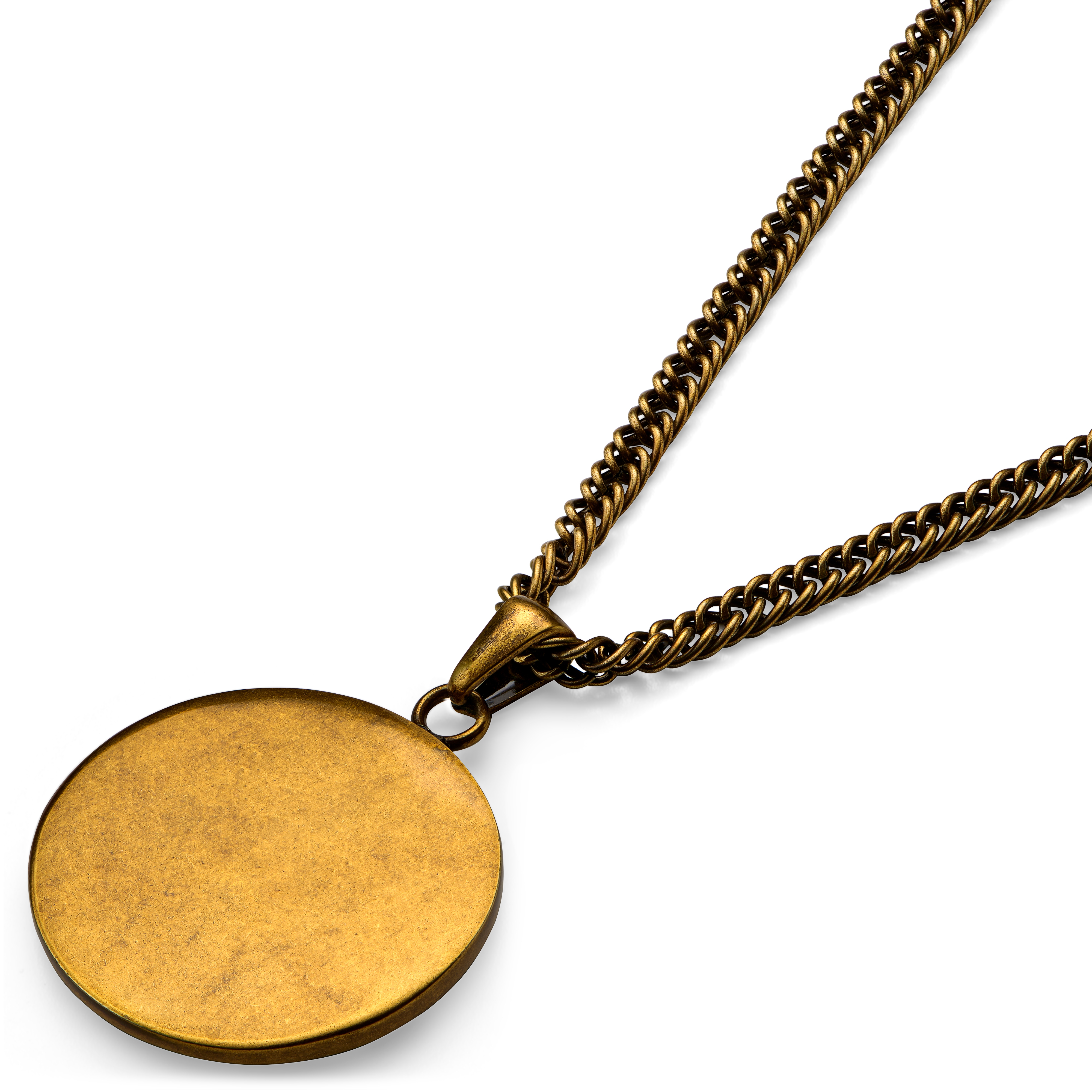 Sanctus | Collier en métal doré vintage à l'effigie de la Vierge Marie  - 6