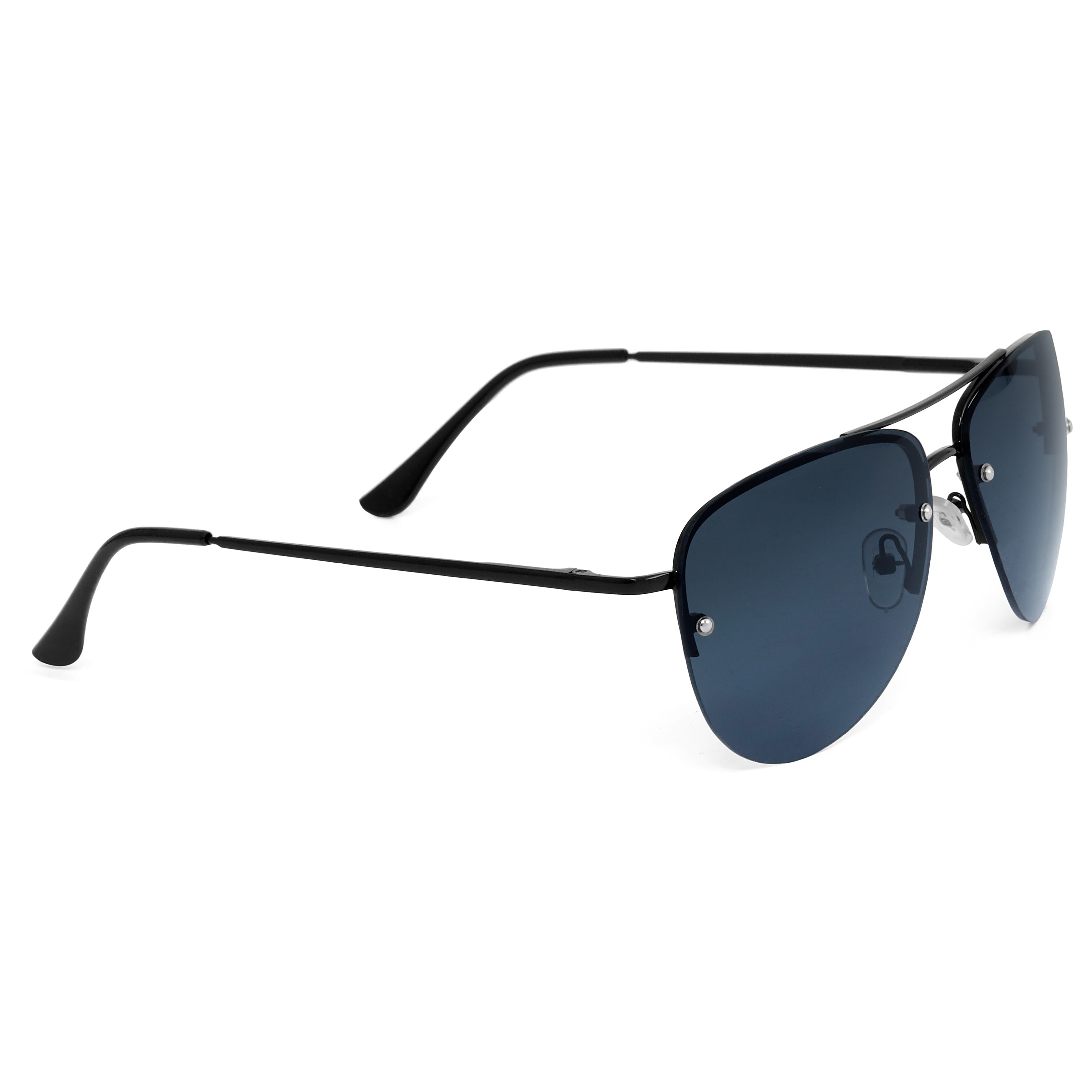 Aviator Total Black Smoke Sunglasses - 3