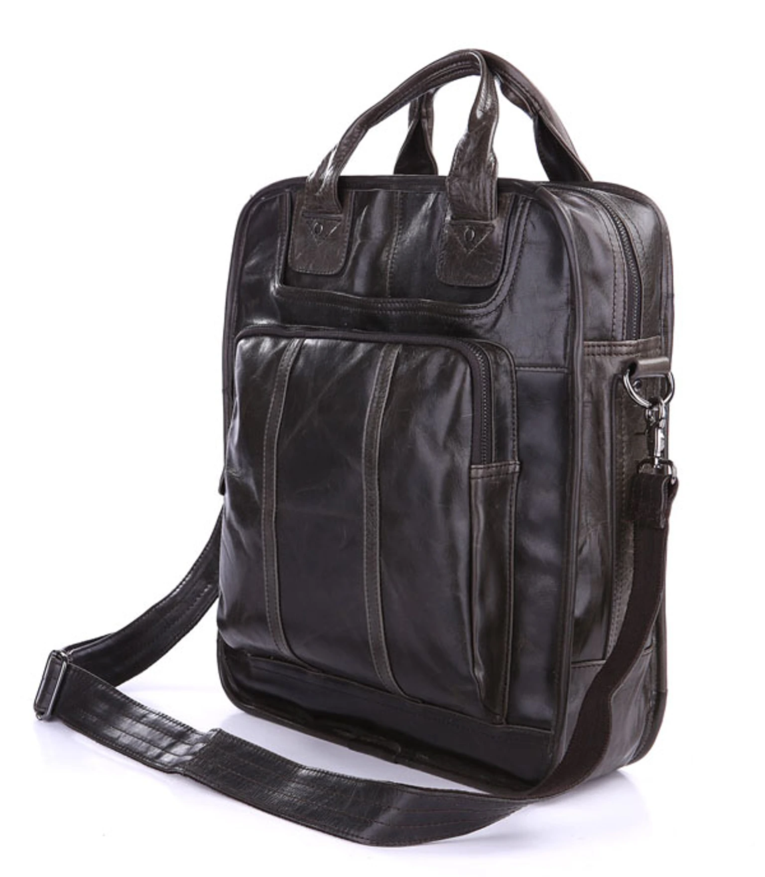 Sac à dos en cuir olive Shiver Sac à dos en cuir olive Shiver