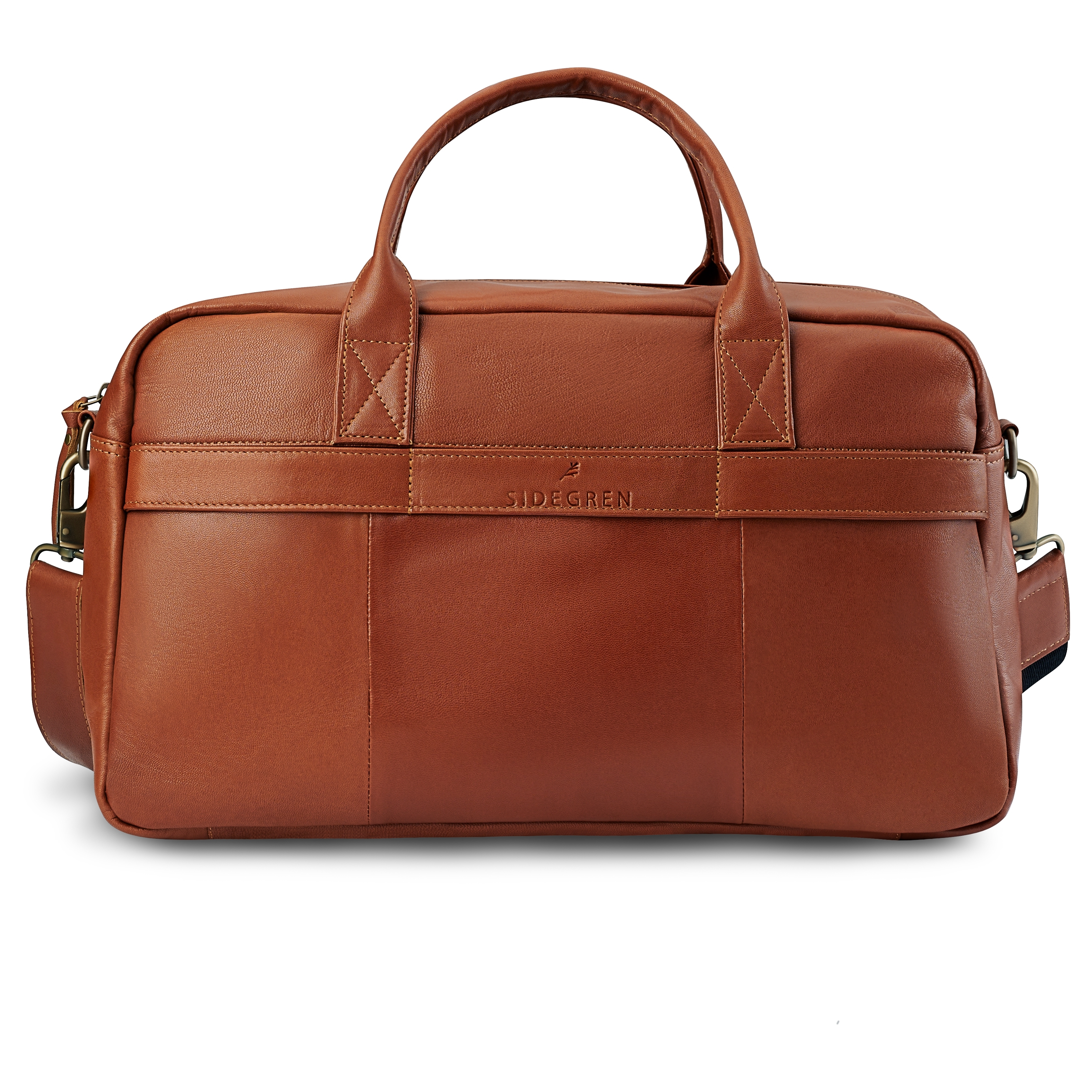 Fidei | Slim Mocha Full Grain Goat Leather Weekend Bag - 4