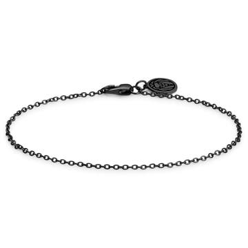 Esenciales | Pulsera de cadena de cable en negro metalizado ligera de 1,5 mm Esenciales | Pulsera de cadena de cable en negro metalizado ligera de 1,5 mm